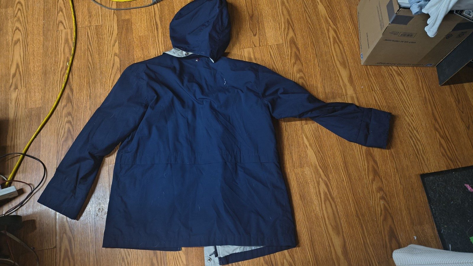 Innovations Navy Blue Hooded Waterproof Rain Jacket Large image 3