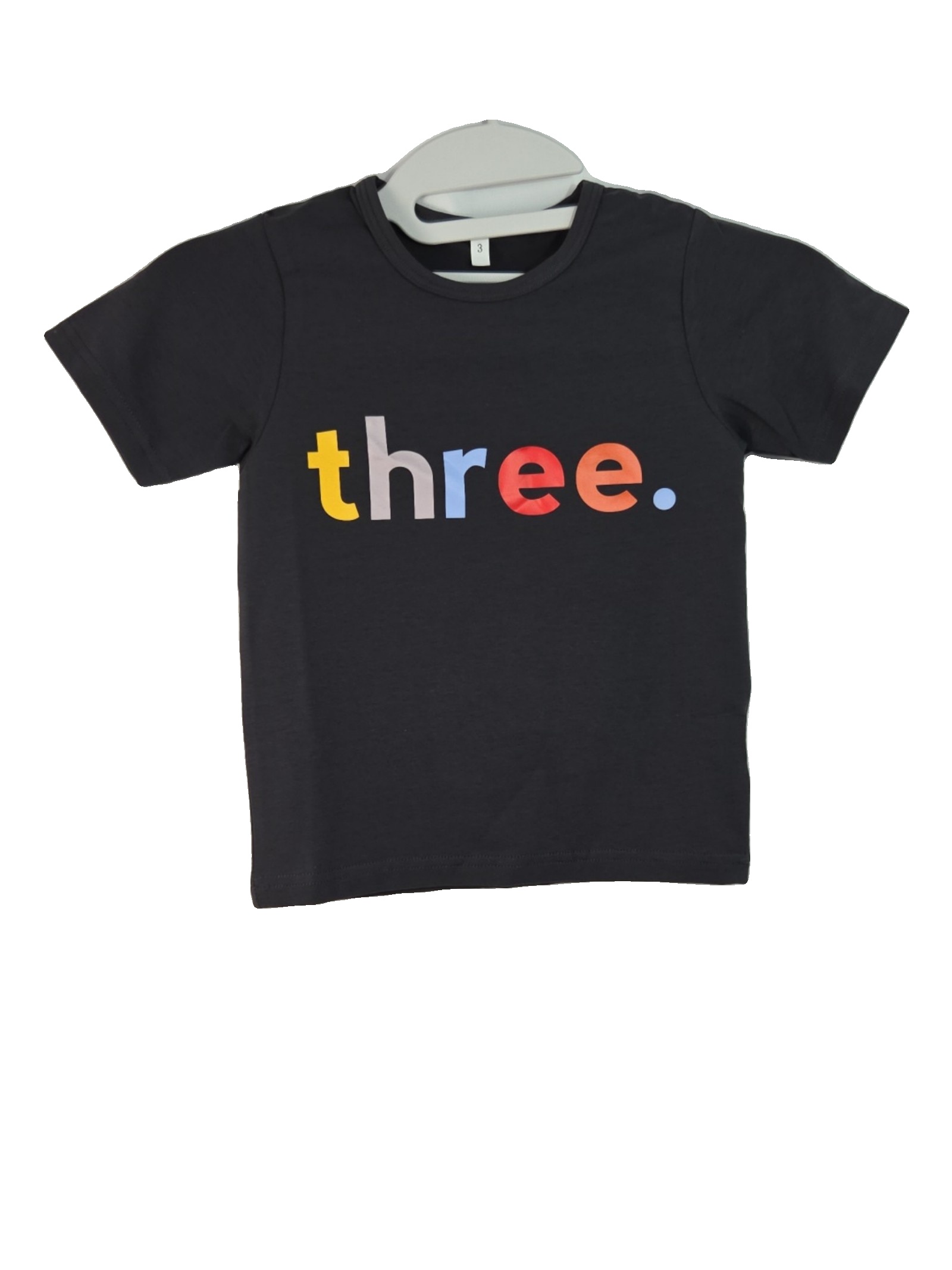 Black Kids Three Graphic T-Shirt Size 3
