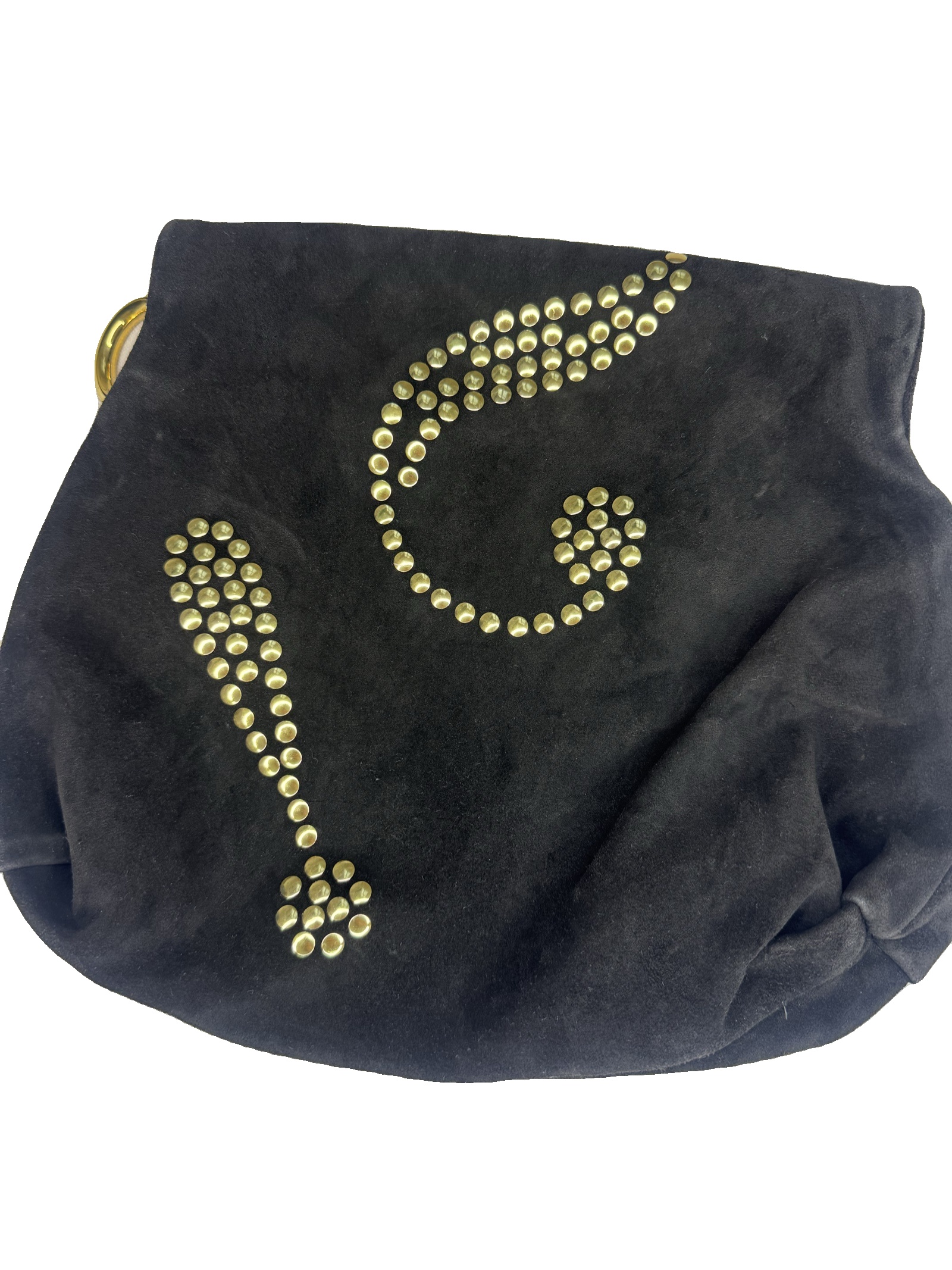 Vintage Moschino Redwall Black Suede Studded clutch Bag image 2