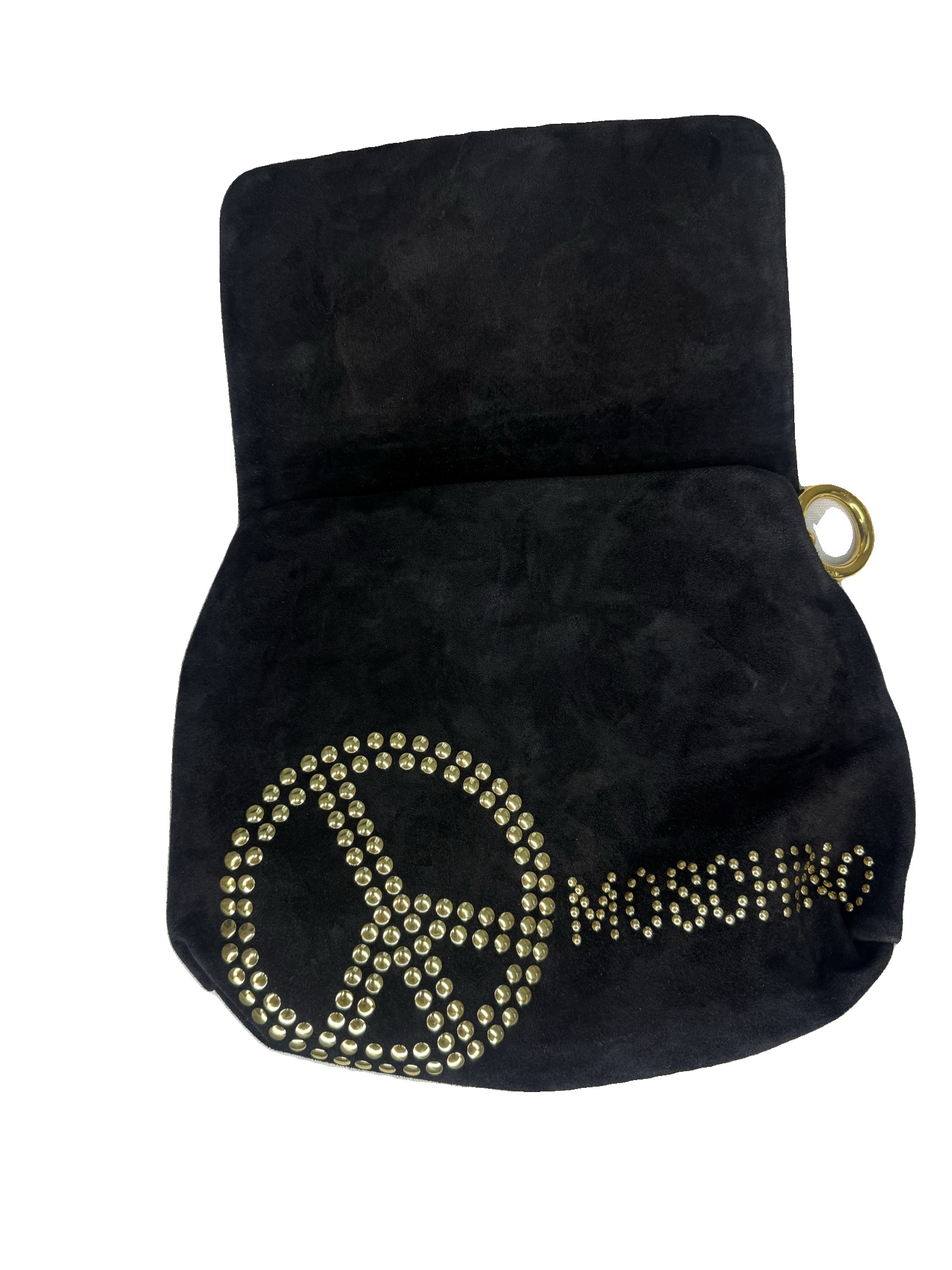 Vintage Moschino Redwall Black Suede Studded clutch Bag image 3