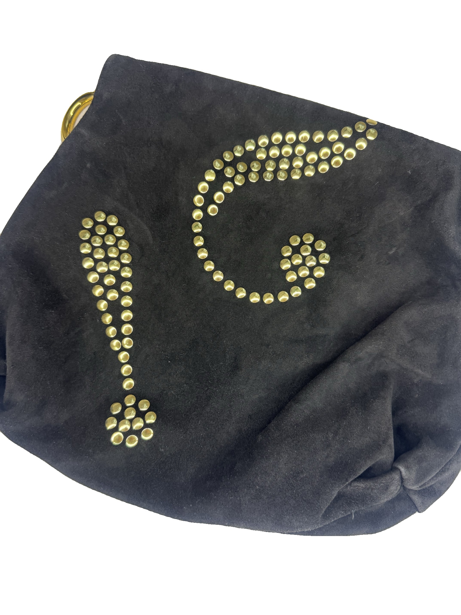 Vintage Moschino Redwall Black Suede Studded clutch Bag image 4