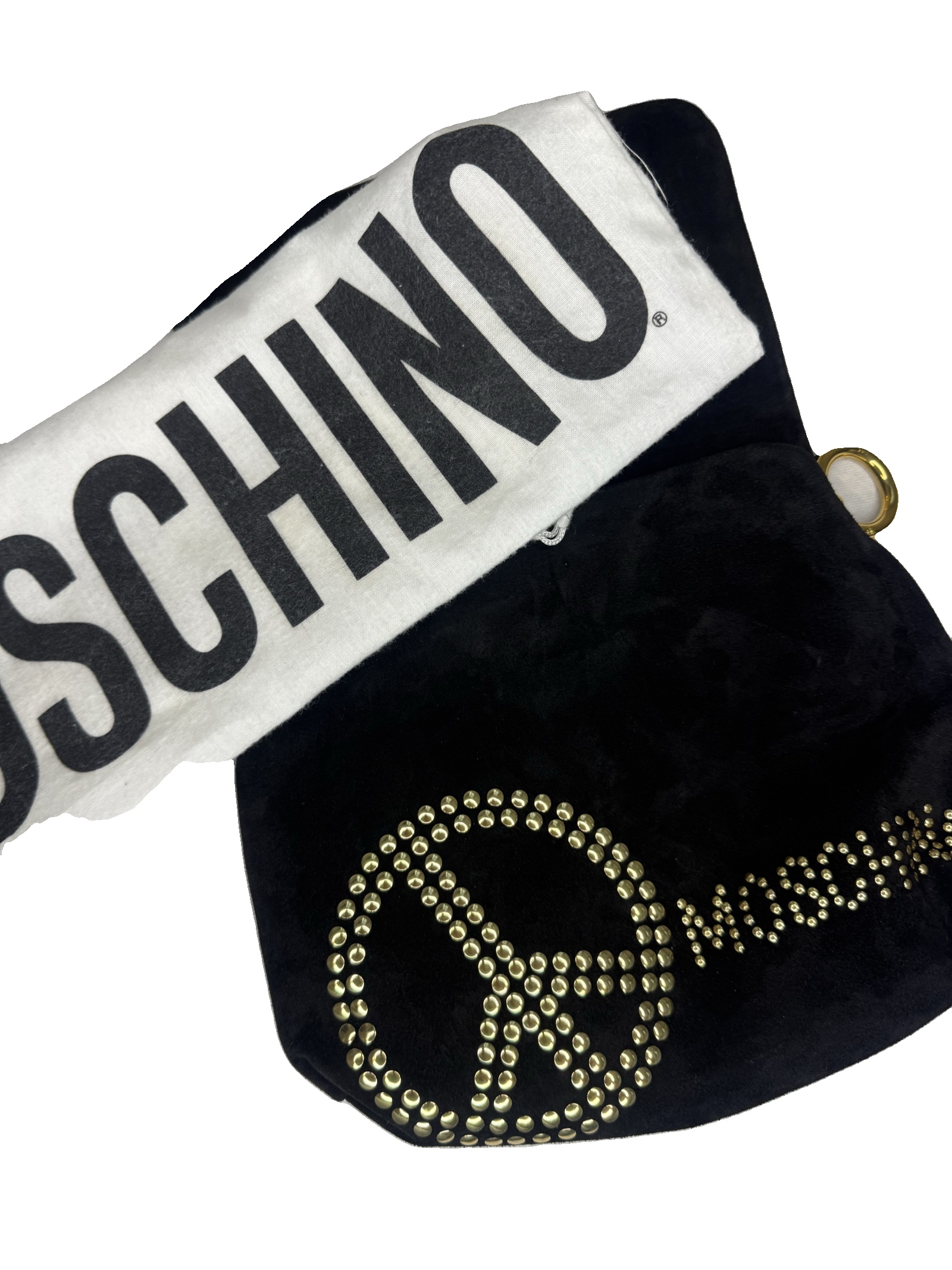 Vintage Moschino Redwall Black Suede Studded clutch Bag image 6