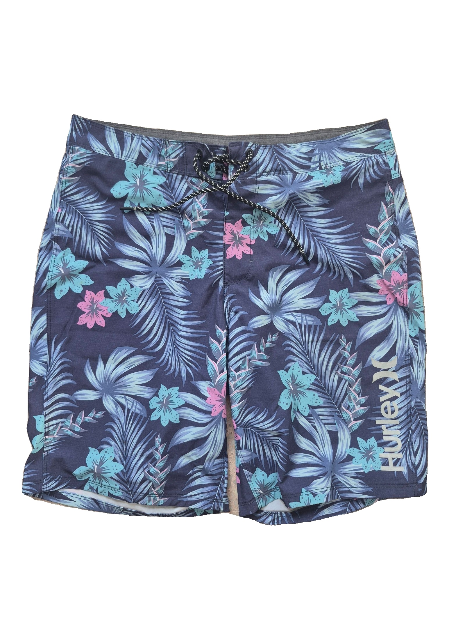 Hurley Blue Floral Swim Shorts M Tropical Print