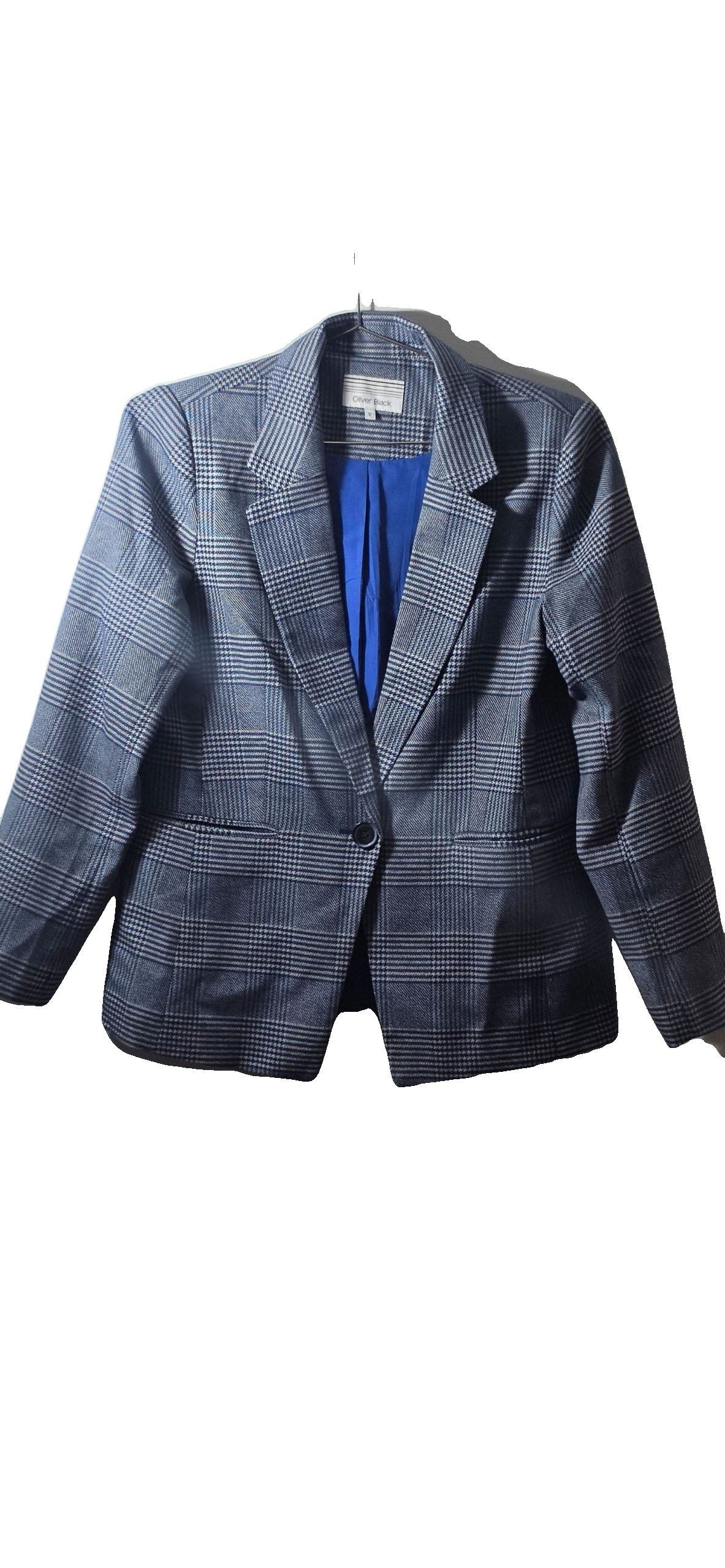 Oliver Black Blue Checkered Blazer UK 12