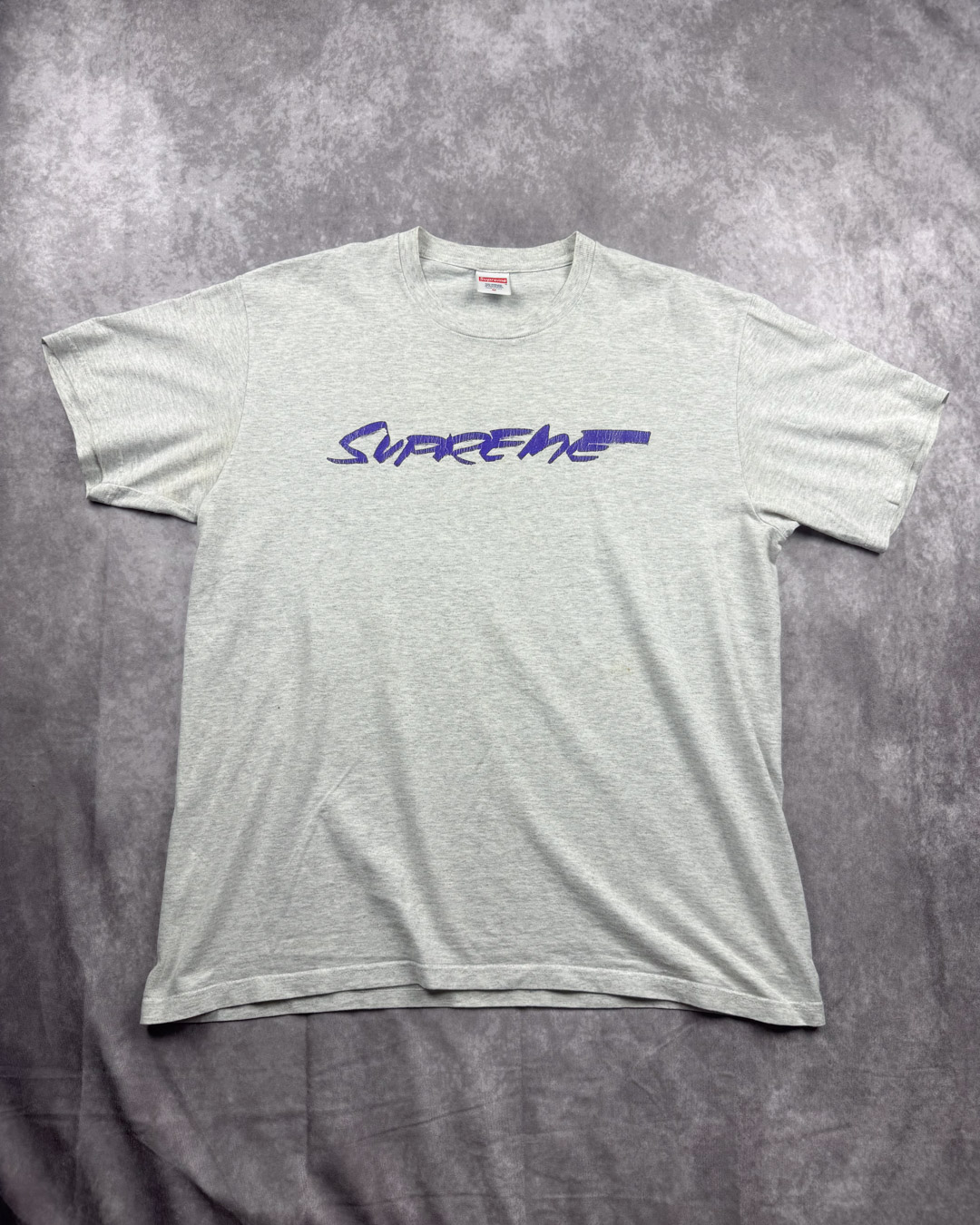 Supreme Futura Logo Justice For All Graphic T-Shirt FW20 - Heather Grey Purple - Medium