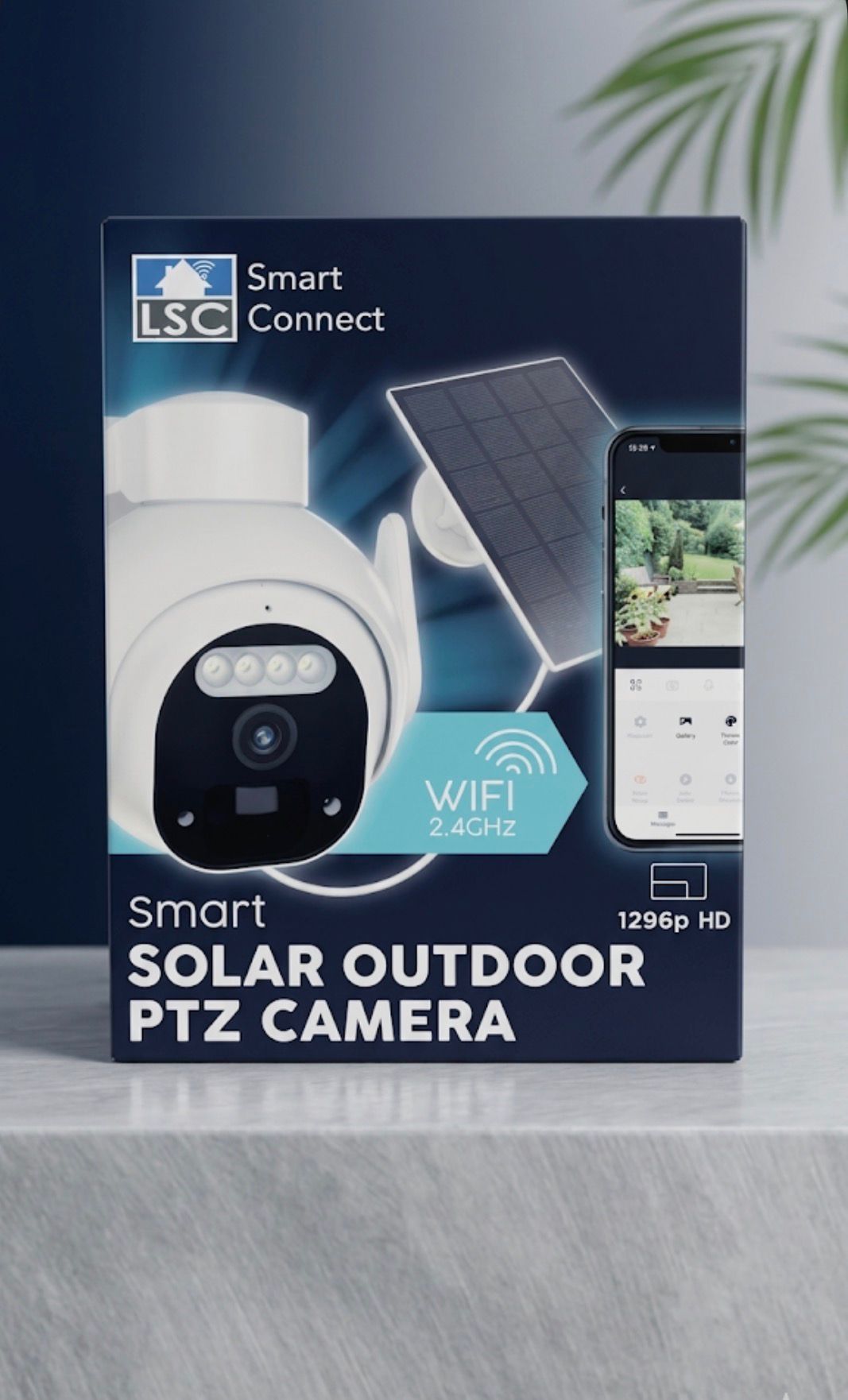 LSC White Smart Solar Outdoor PTZ Camera 1296p HD
