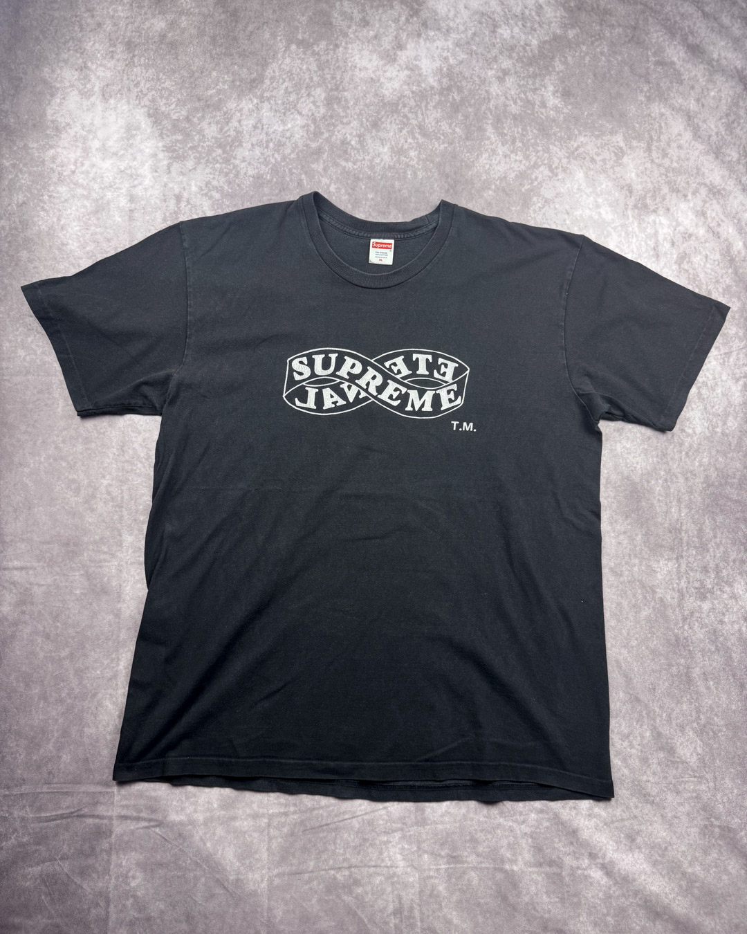 Supreme Black Eternal Graphic Logo T-Shirt (FW18) - XL