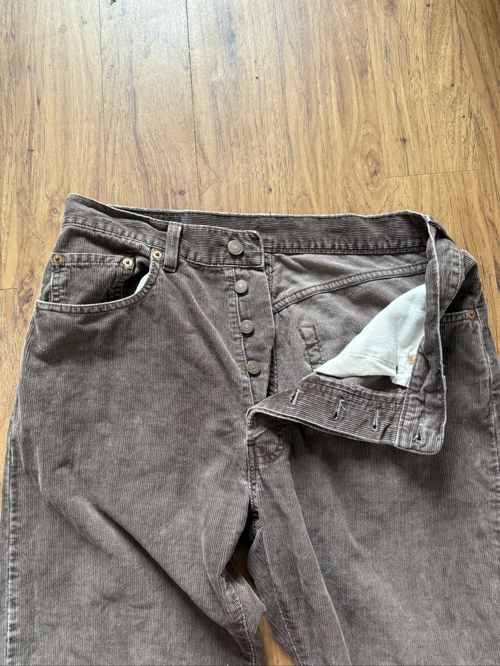 Lee Brown Corduroy Relaxed Fit Trousers 34W Men's image 2