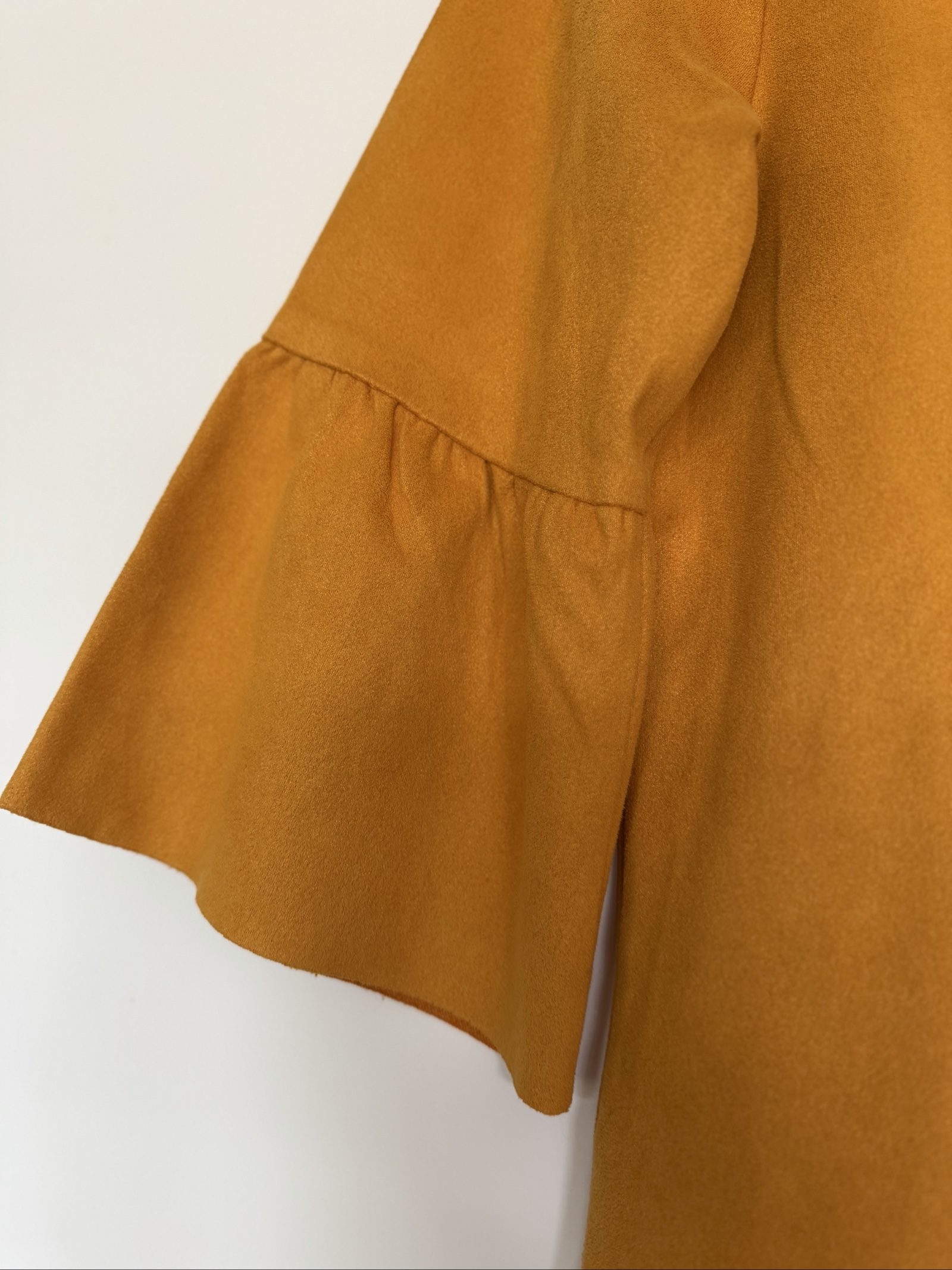 Costes Mustard Yellow Flared Sleeve Top XS Soft Fabric image 2