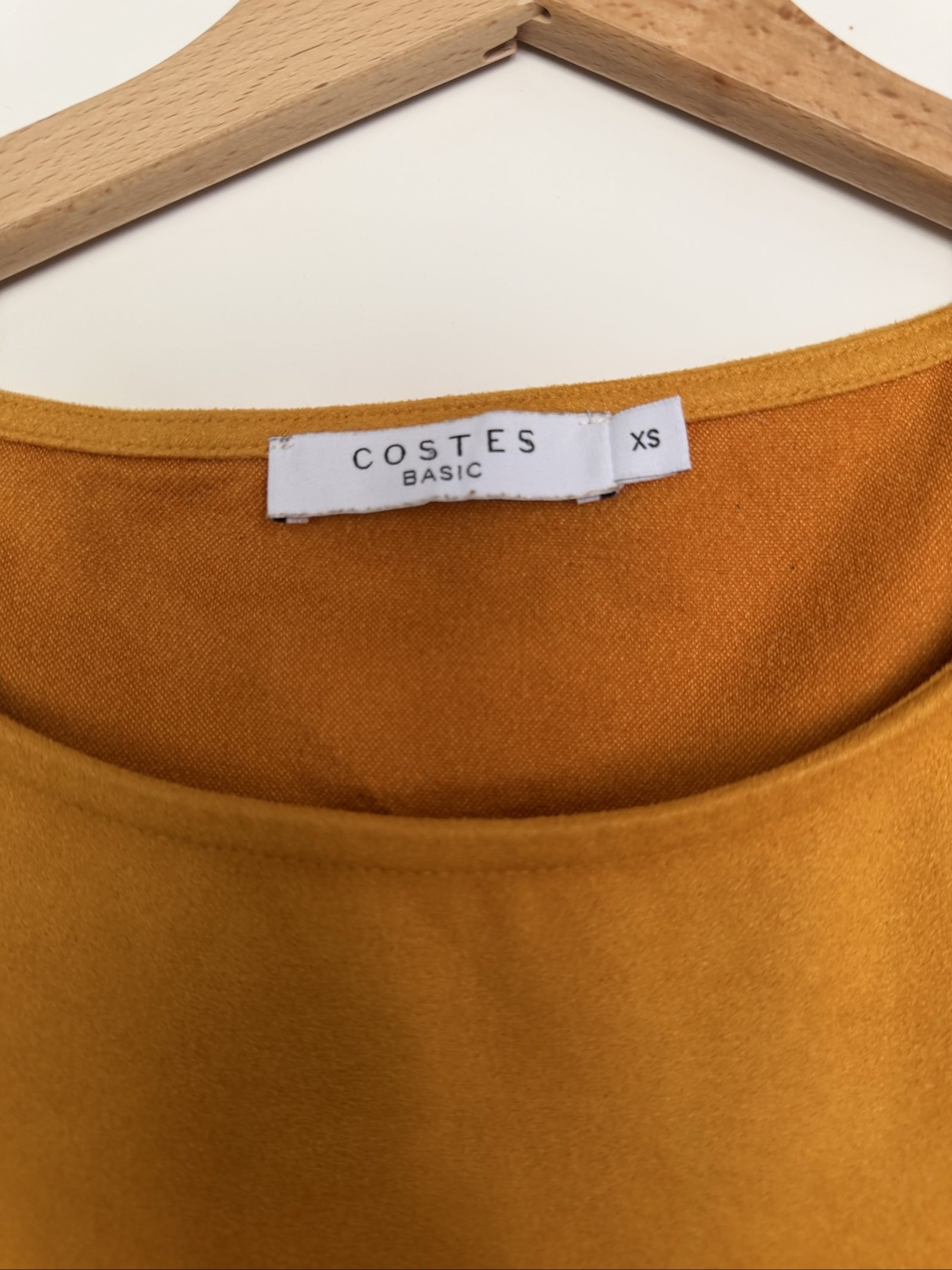 Costes Mustard Yellow Flared Sleeve Top XS Soft Fabric image 3