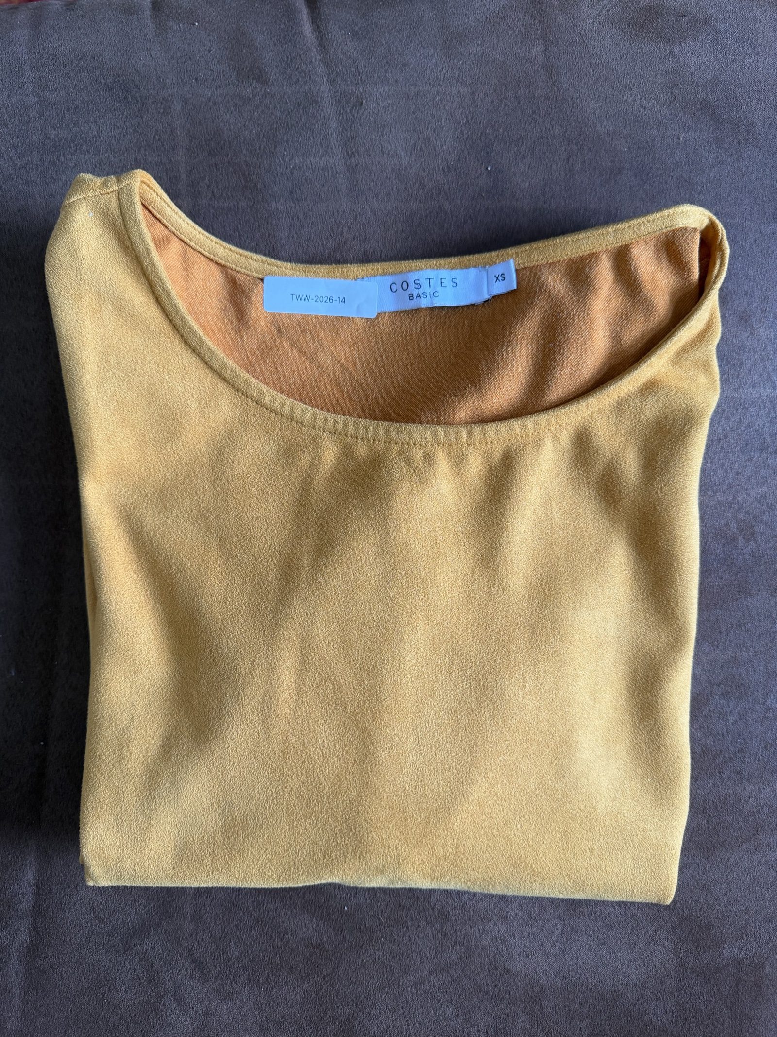 Costes Mustard Yellow Flared Sleeve Top XS Soft Fabric image 7