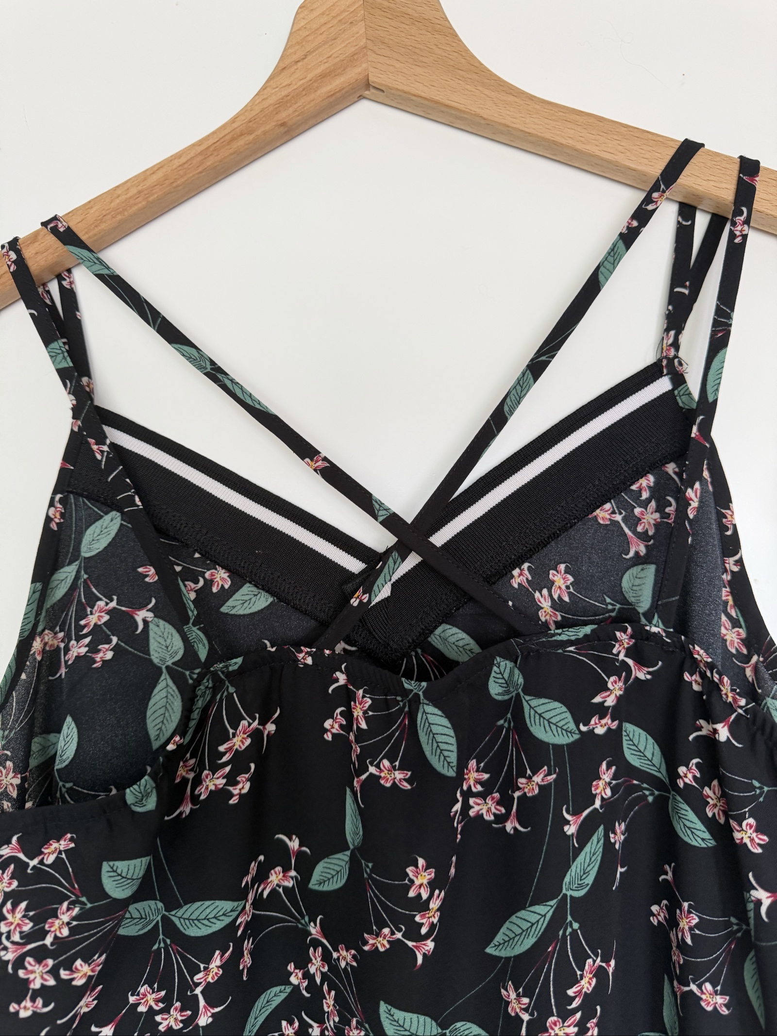 Eksept Black Floral Print Strappy Cami Top Small image 4