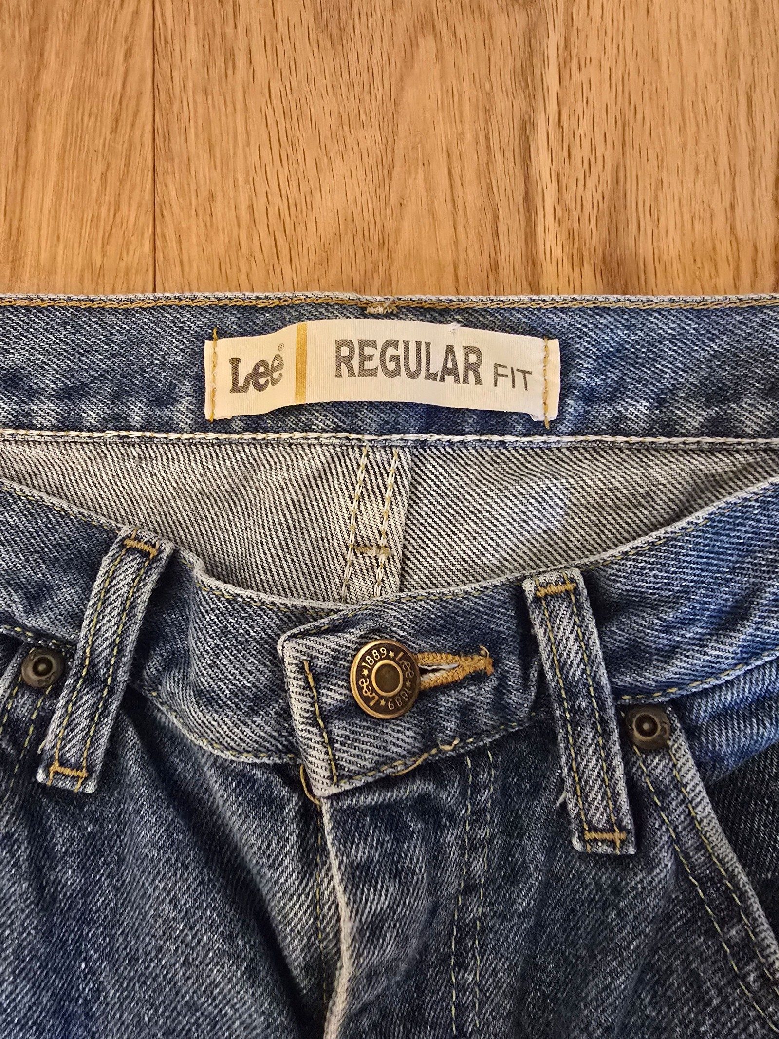 Lee Blue Denim Regular Fit Jeans 34x34 Classic Cotton image 2