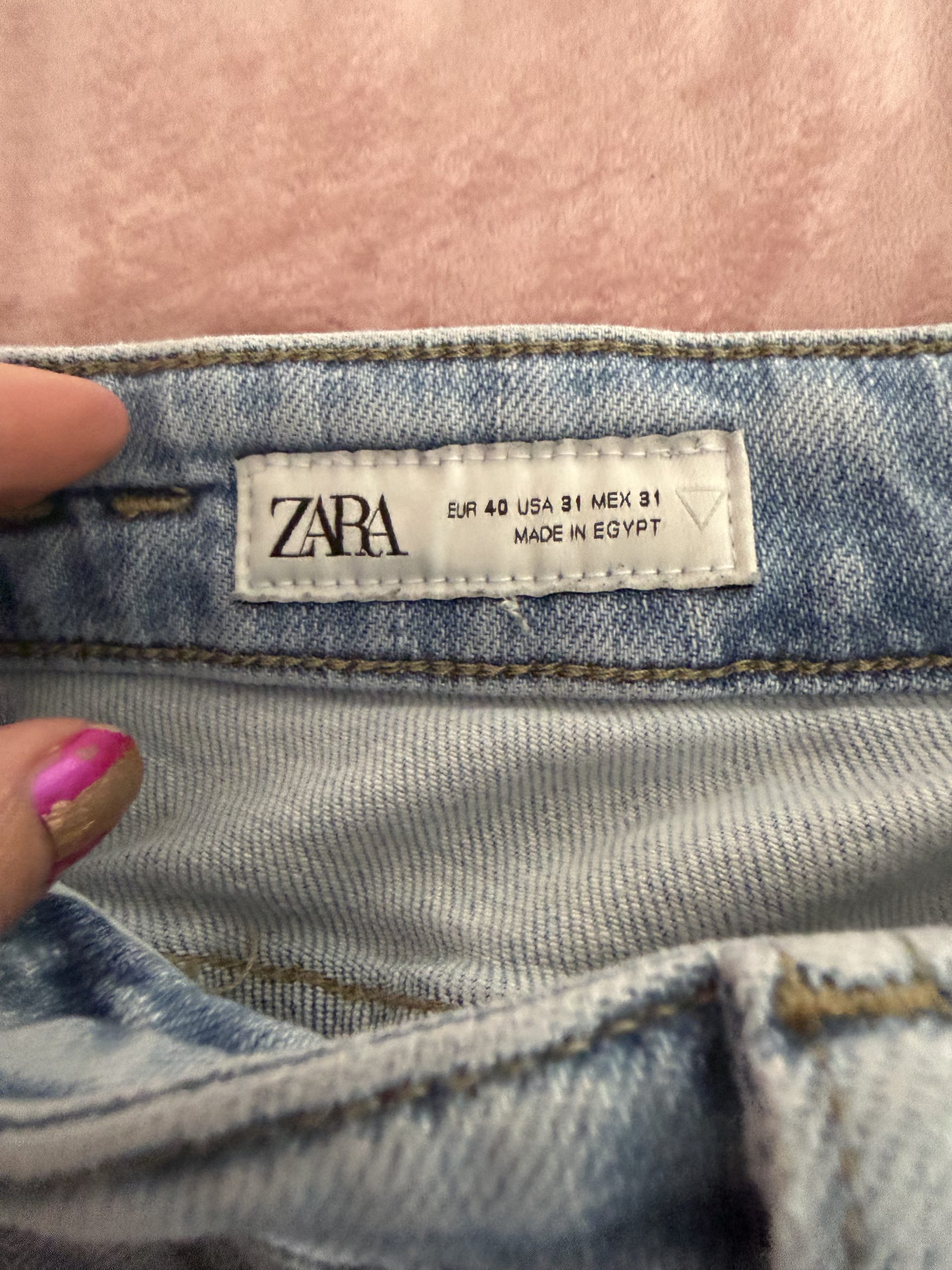 Zara Light Blue Distressed Jeans EUR 40 with Rips image 5