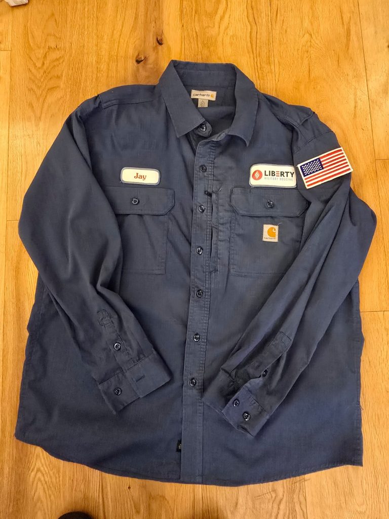 Carhartt Navy Work Shirt XL Liberty Military Housing