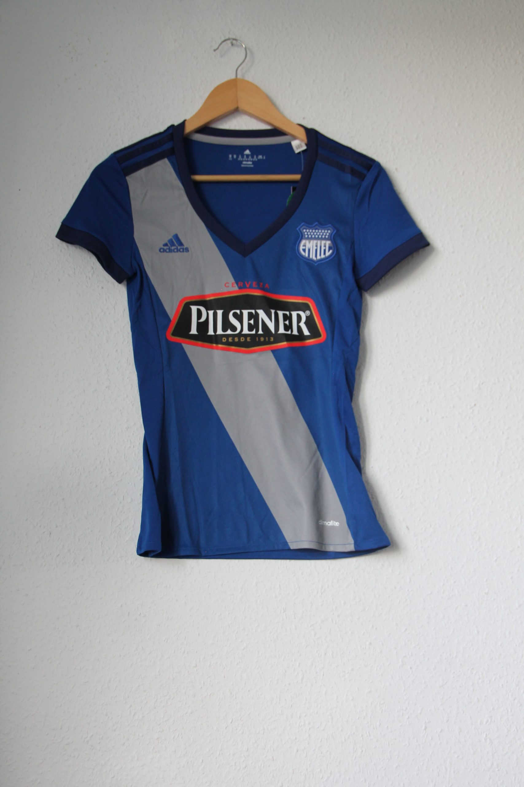 Adidas Blue & Grey Emelec Football Jersey XS 2718