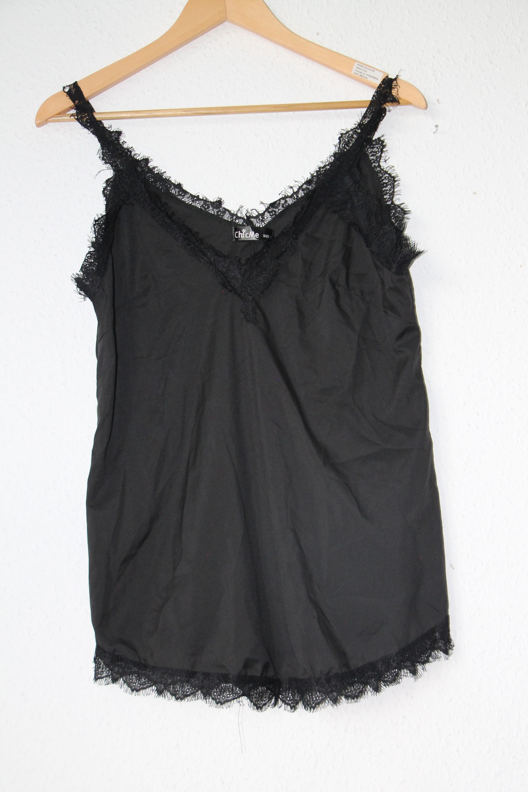 C&A Black Lace Trimmed Camisole Top Size S 2719 image 3
