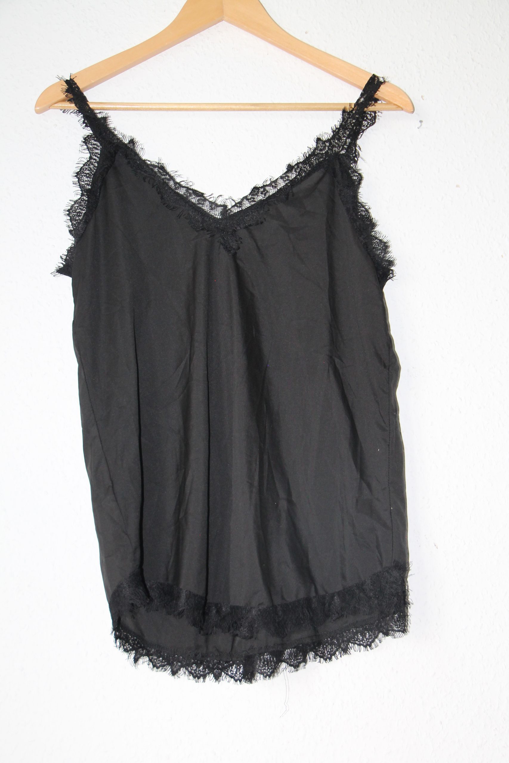 C&A Black Lace Trimmed Camisole Top Size S 2719 image 4