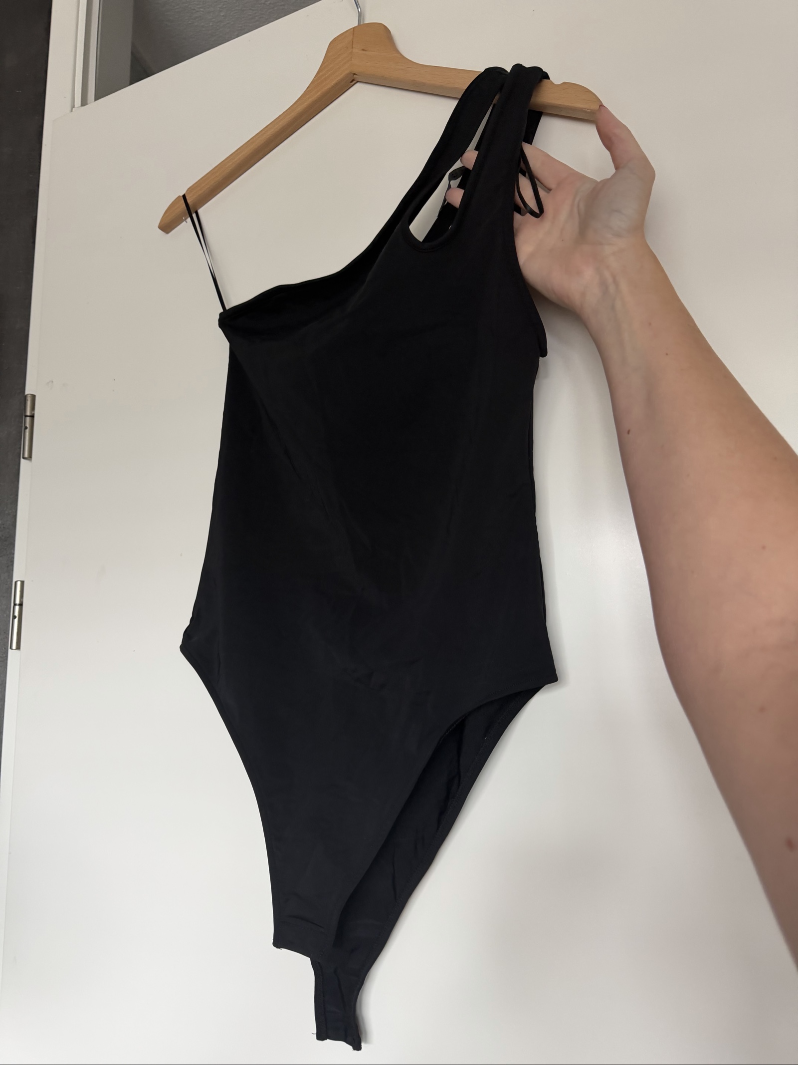 Zara Black One Shoulder Bodysuit Size Large