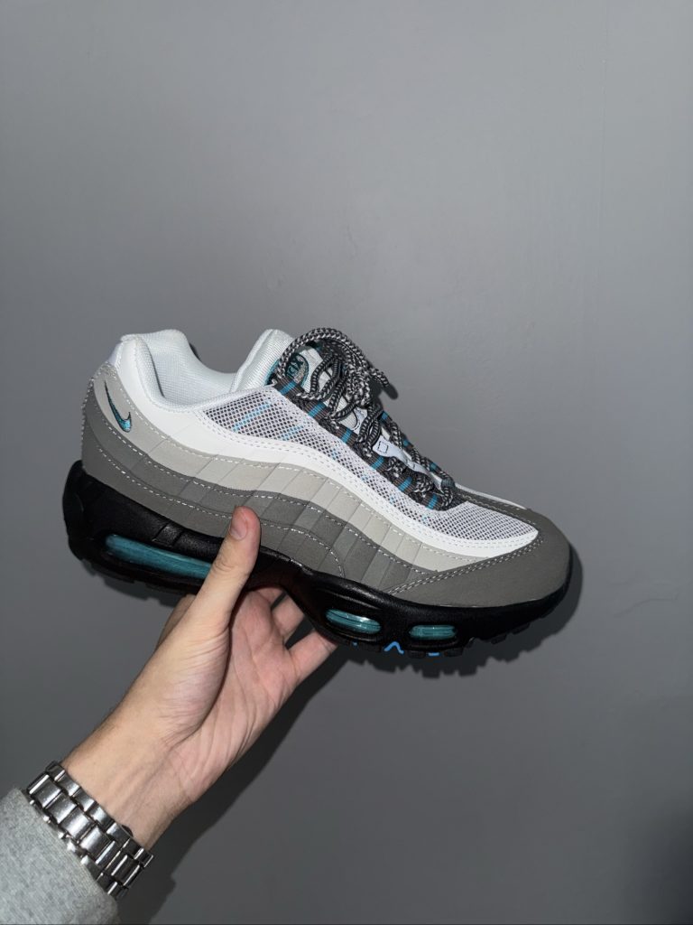 Nike White, Grey, Blue, Black Air Max 95 UK 9 Sneakers