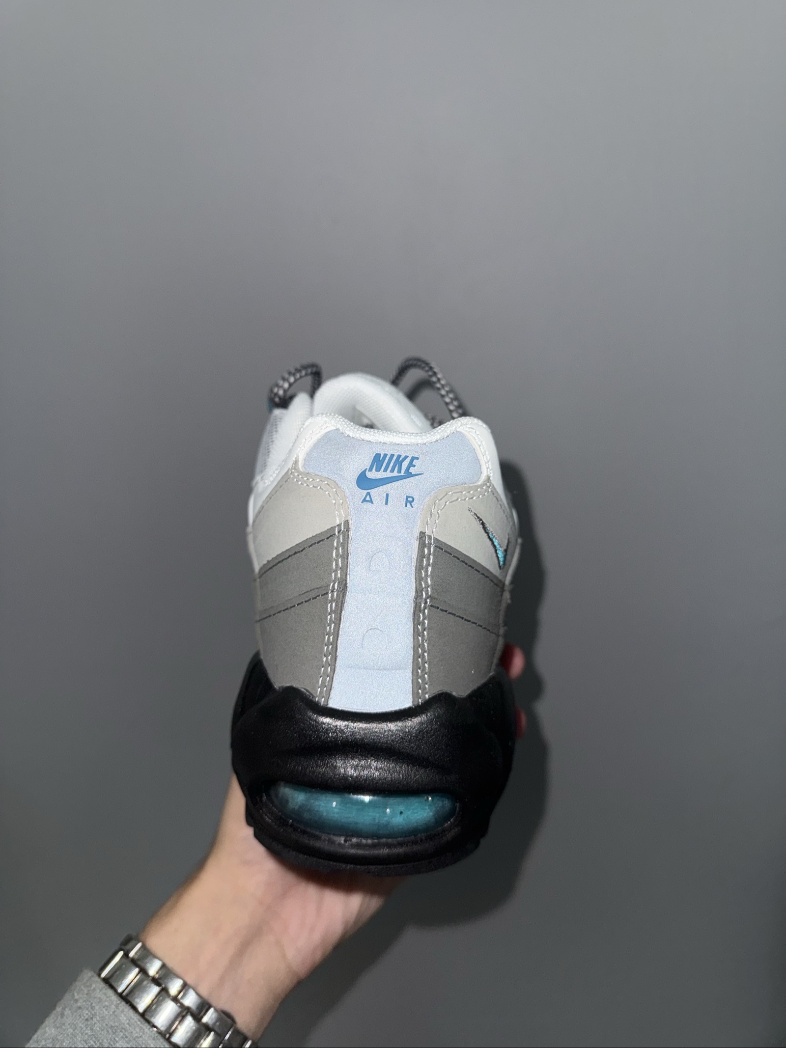 Nike White, Grey, Blue, Black Air Max 95 UK 9 Sneakers image 4