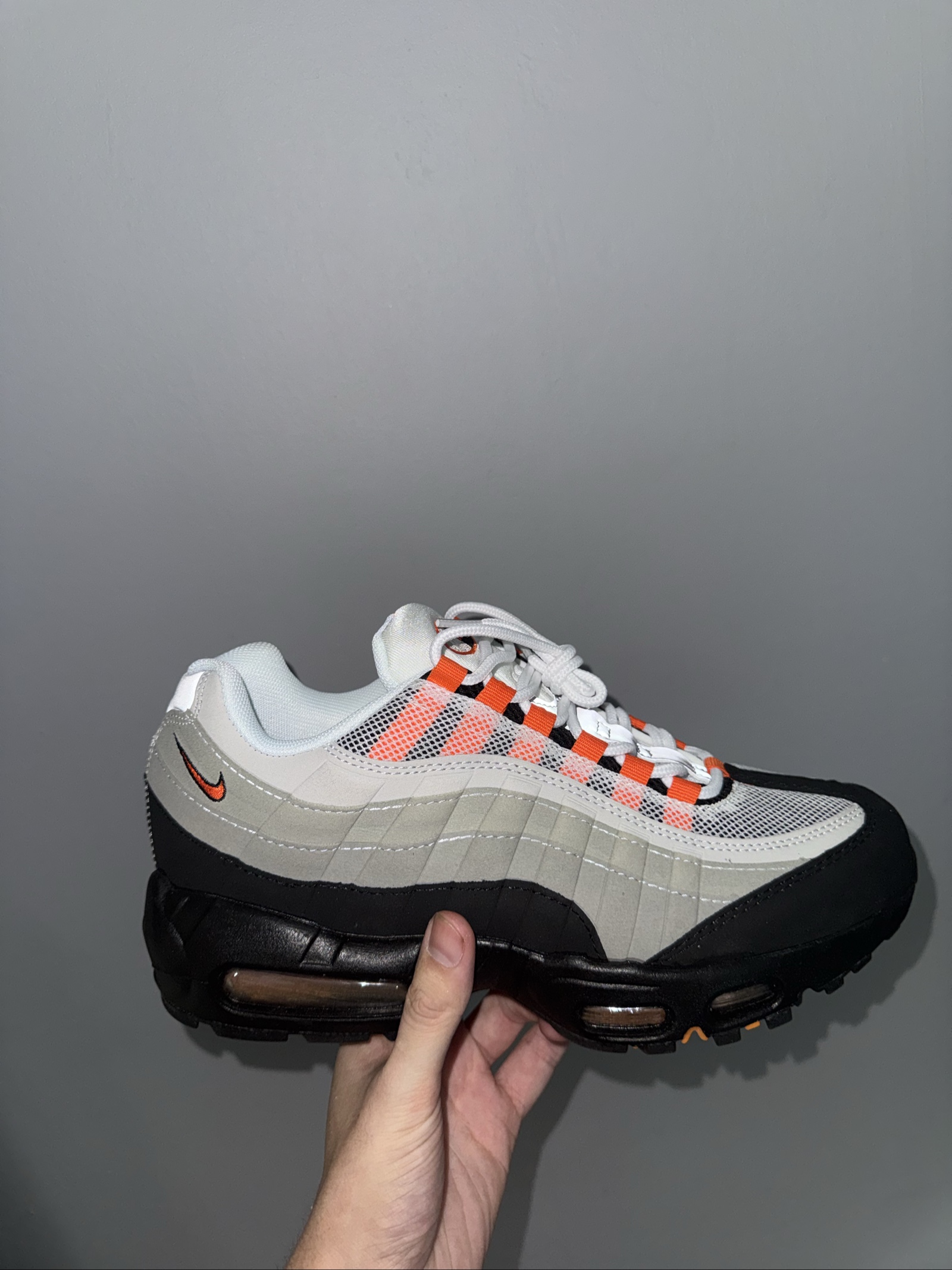 Nike Black, Grey & Orange Air Max 95 Sneakers UK 8.5
