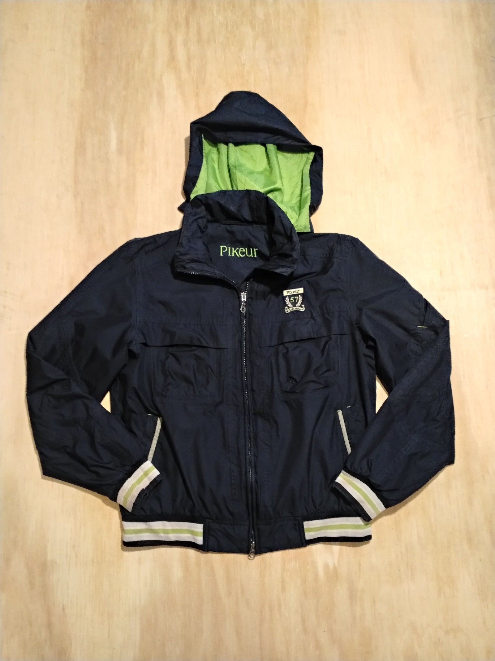 Pikeur Black & Green Lightweight Hooded Jacket Size 38