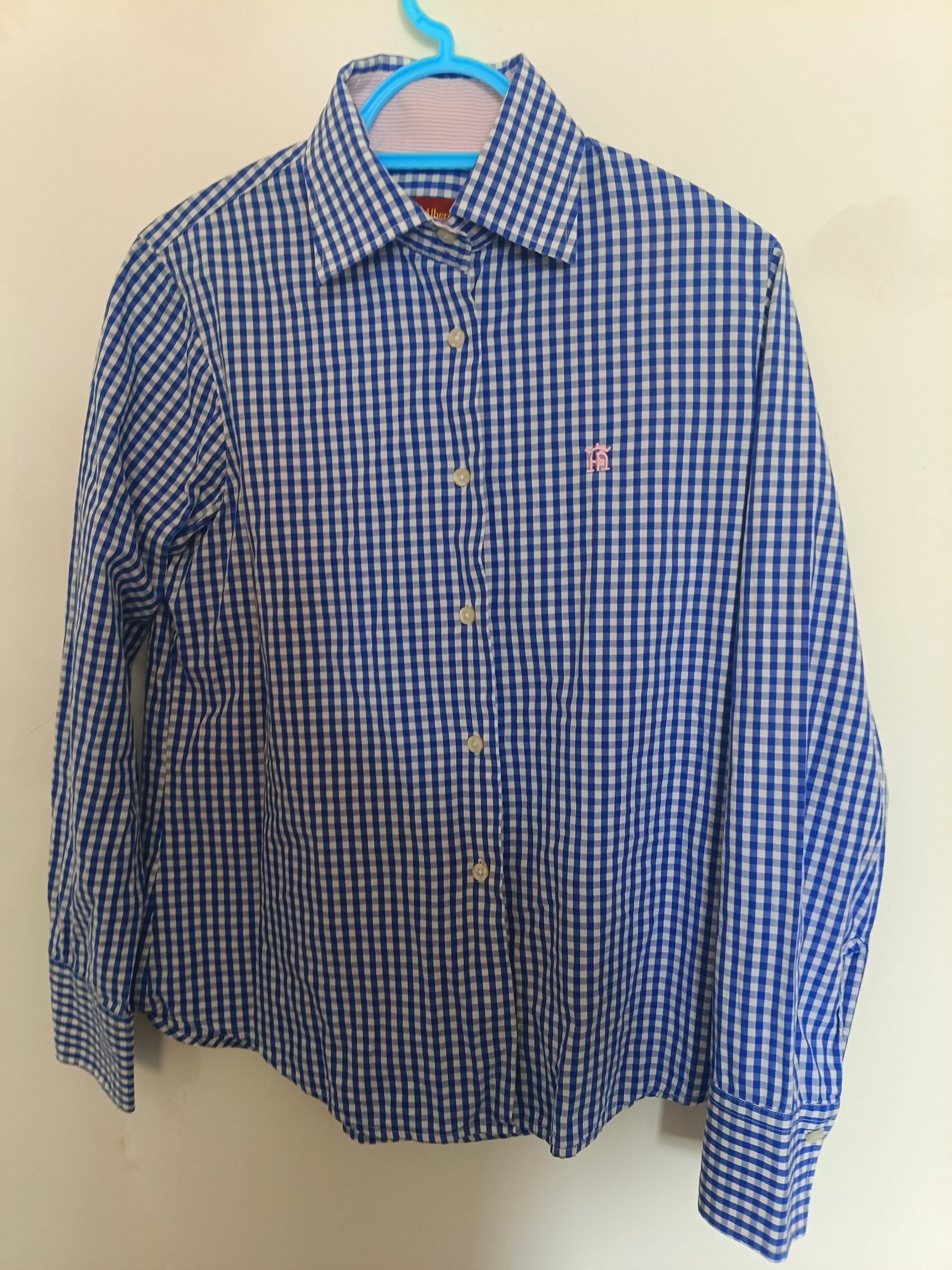 Hierro Albero Blue/White Check Shirt Size 42