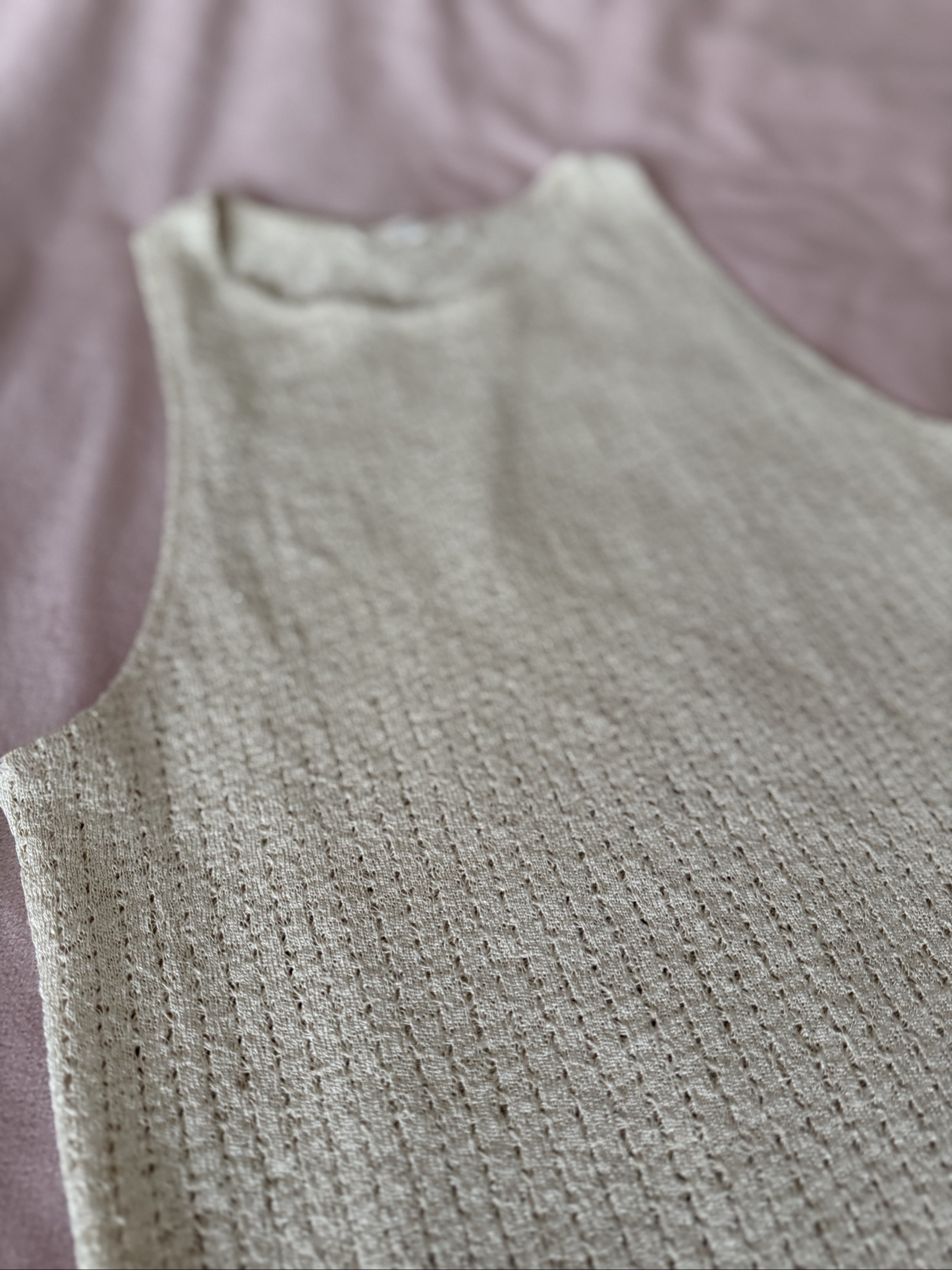 Beige Knit Sleeveless Top Mango Casual EUR S image 4