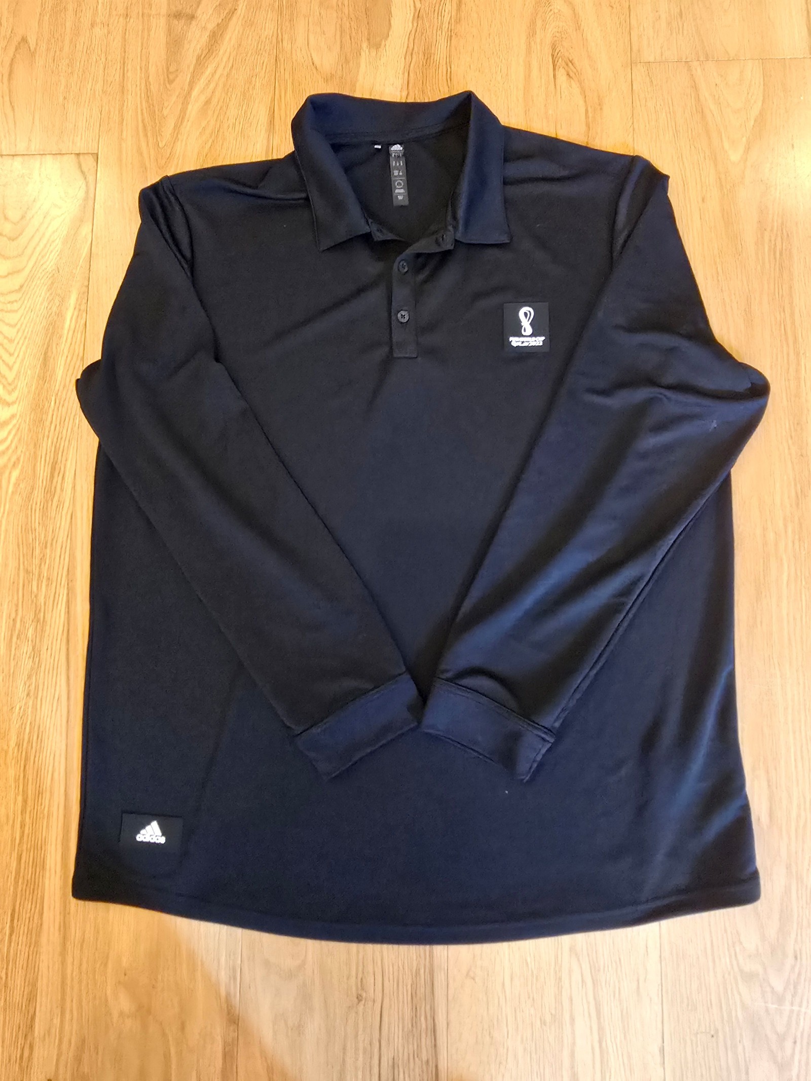 Adidas Black FIFA World Cup Qatar 2022 Polo Shirt XL