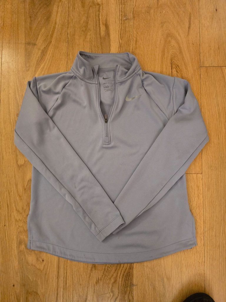 Nike Grey Dri-FIT 1/4 Zip Sports Top Size 14 / 168cm
