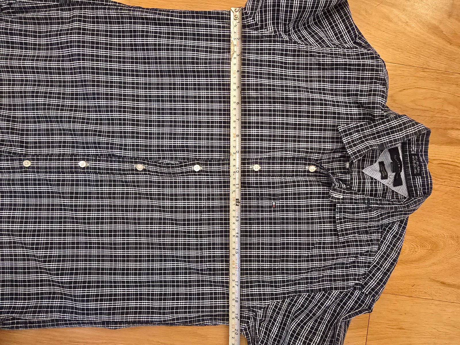 Tommy Hilfiger Navy & White Checked Shirt M Custom Fit image 4