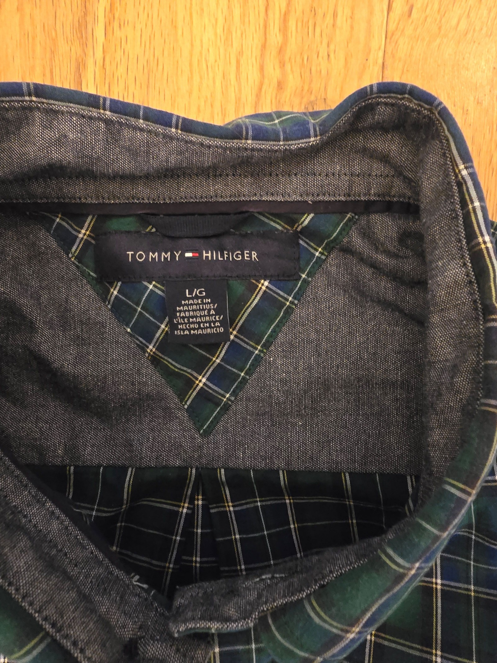 Tommy Hilfiger Green & Blue Checked Cotton Shirt Large L image 3