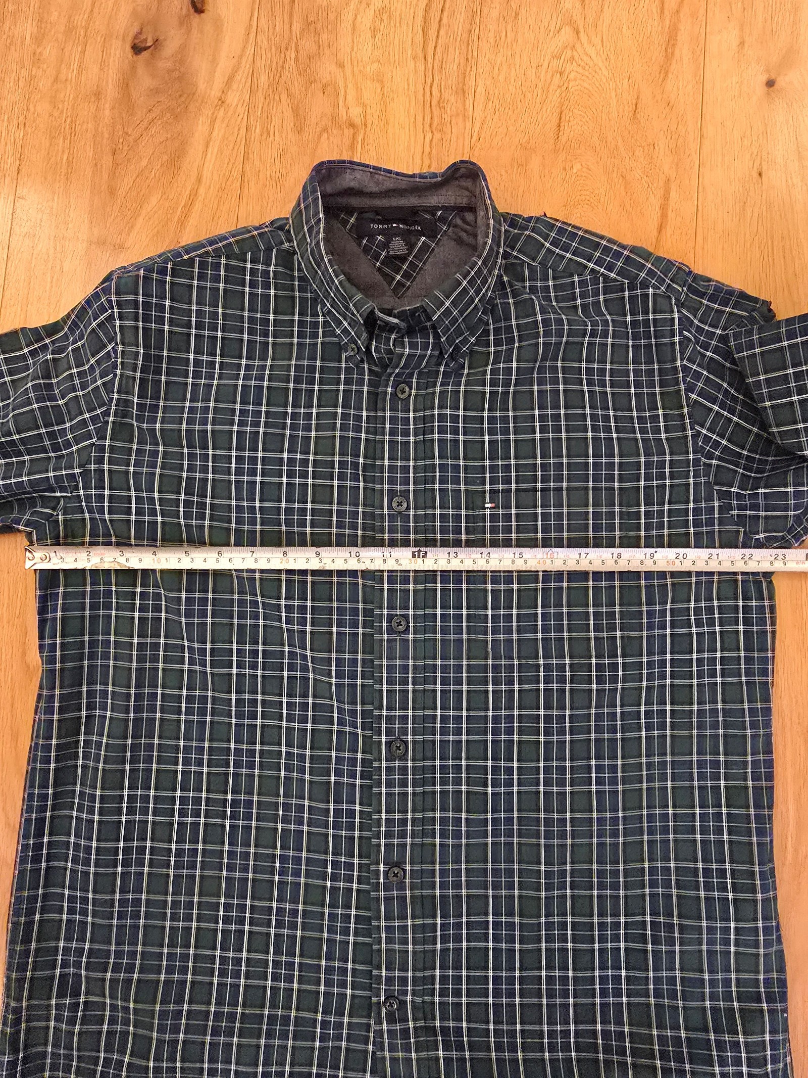 Tommy Hilfiger Green & Blue Checked Cotton Shirt Large L image 4