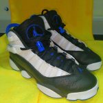 Jordan Black, White & Blue Retro 6 Rings UK 4.5 Basketball Shoes