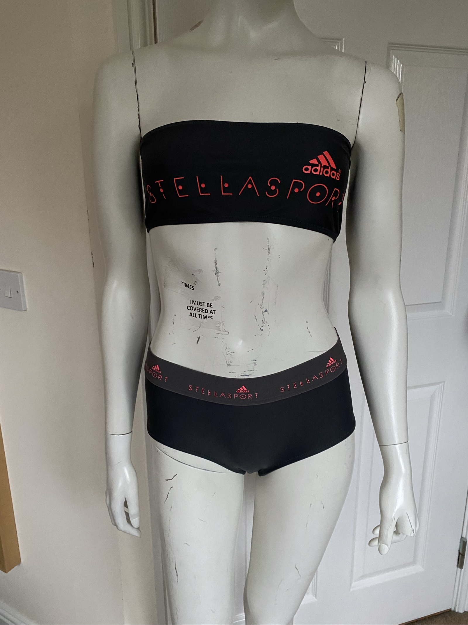 Adidas x Stella McCartney Grey & Pink Stellasport Bandeau Bikini Set - Size S (8-10)