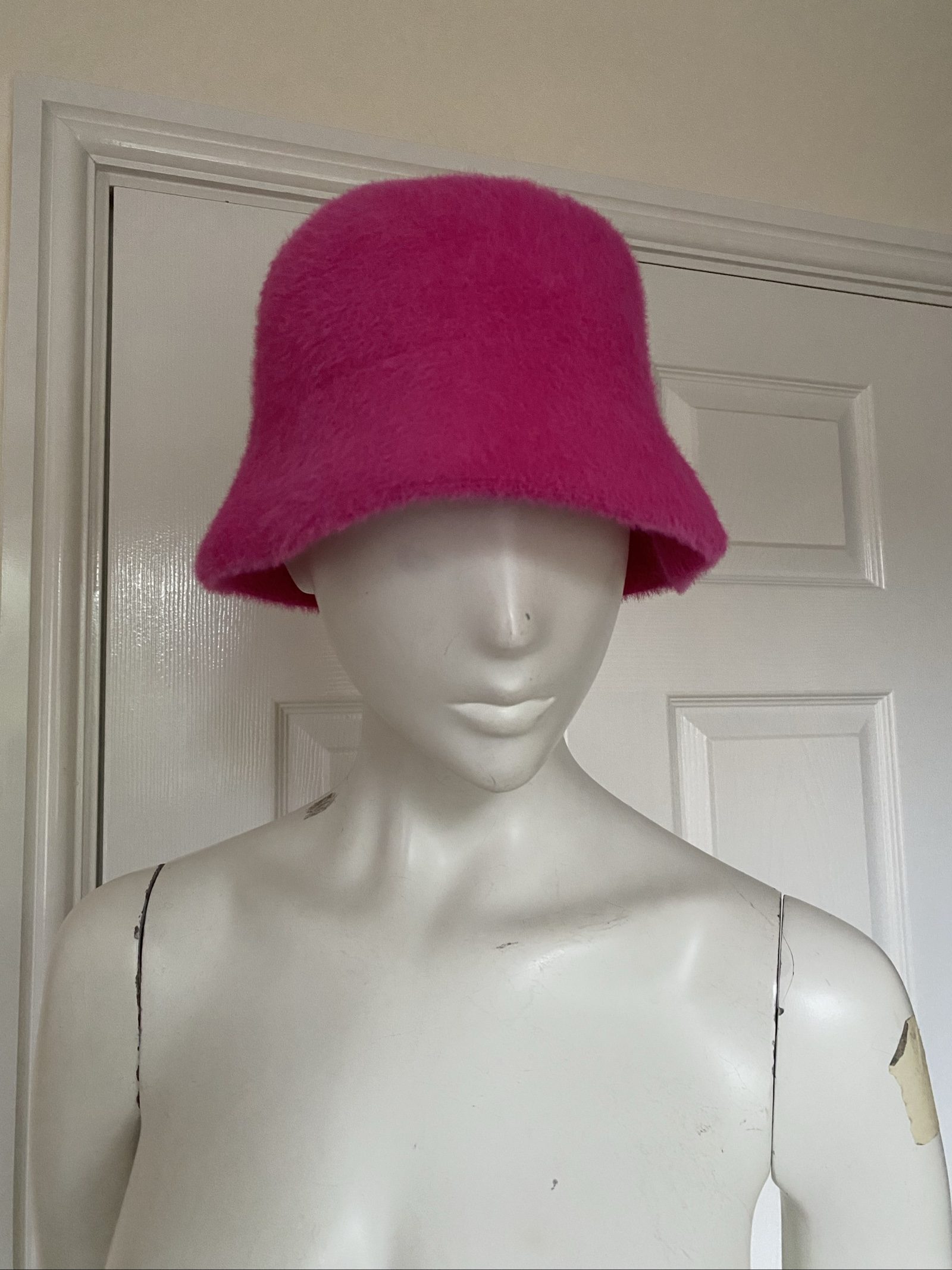 Primark Faux Fur Pink Bucket Hat - One Size