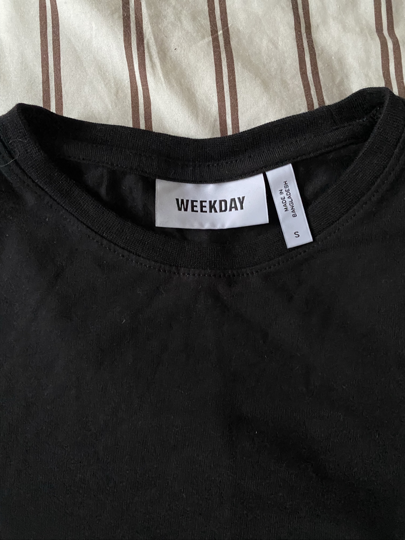 Weekday Black Cropped Long Sleeve Top - Size S image 6