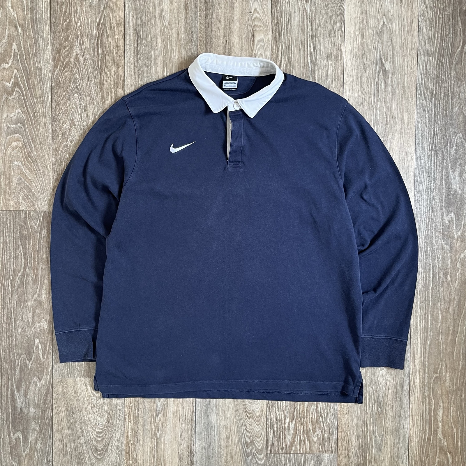 Vintage Nike Navy Rugby Shirt Mens XXL Y2K Swoosh Logo