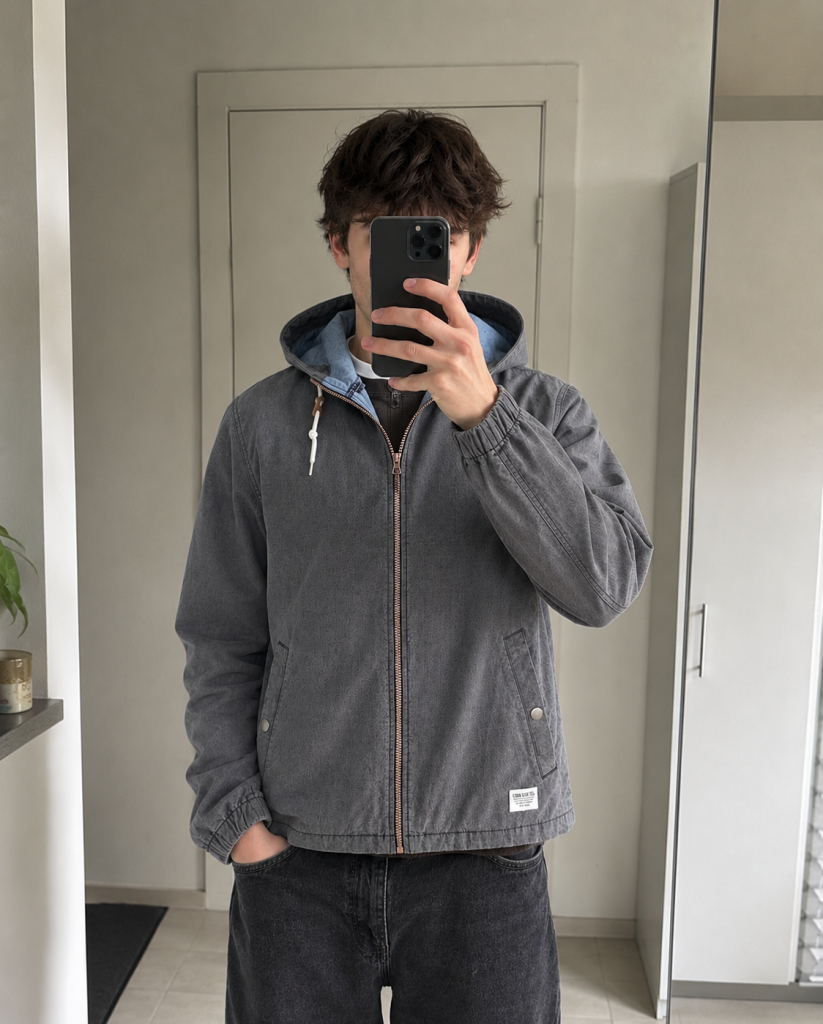 Tom Tailor Denim Grey Hooded Jacket XL