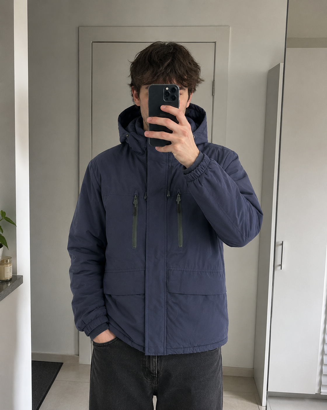 F&F Navy Performance Jacket UK M Quilted Lined