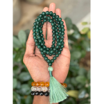Green Jade Gemstone Jap Mala Necklace 108+1 Beads – Natural Certified Prayer Beads for Men & Women