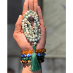 Tree Agate Jap Mala 108+1 Beads | Certified Natural Gemstone Prayer Mala Necklace | Meditation, Yoga, Mindfulness, Mantra Chanting & Spiritual Wellness for Men & Women