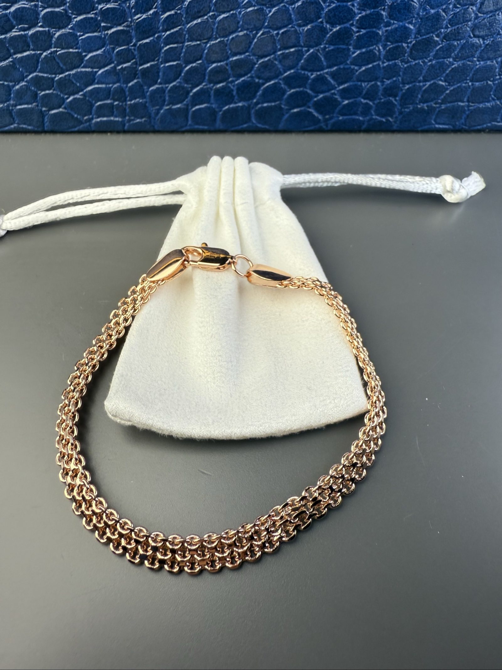 18K Rose Gold Plated Bracelet 19cm image 2