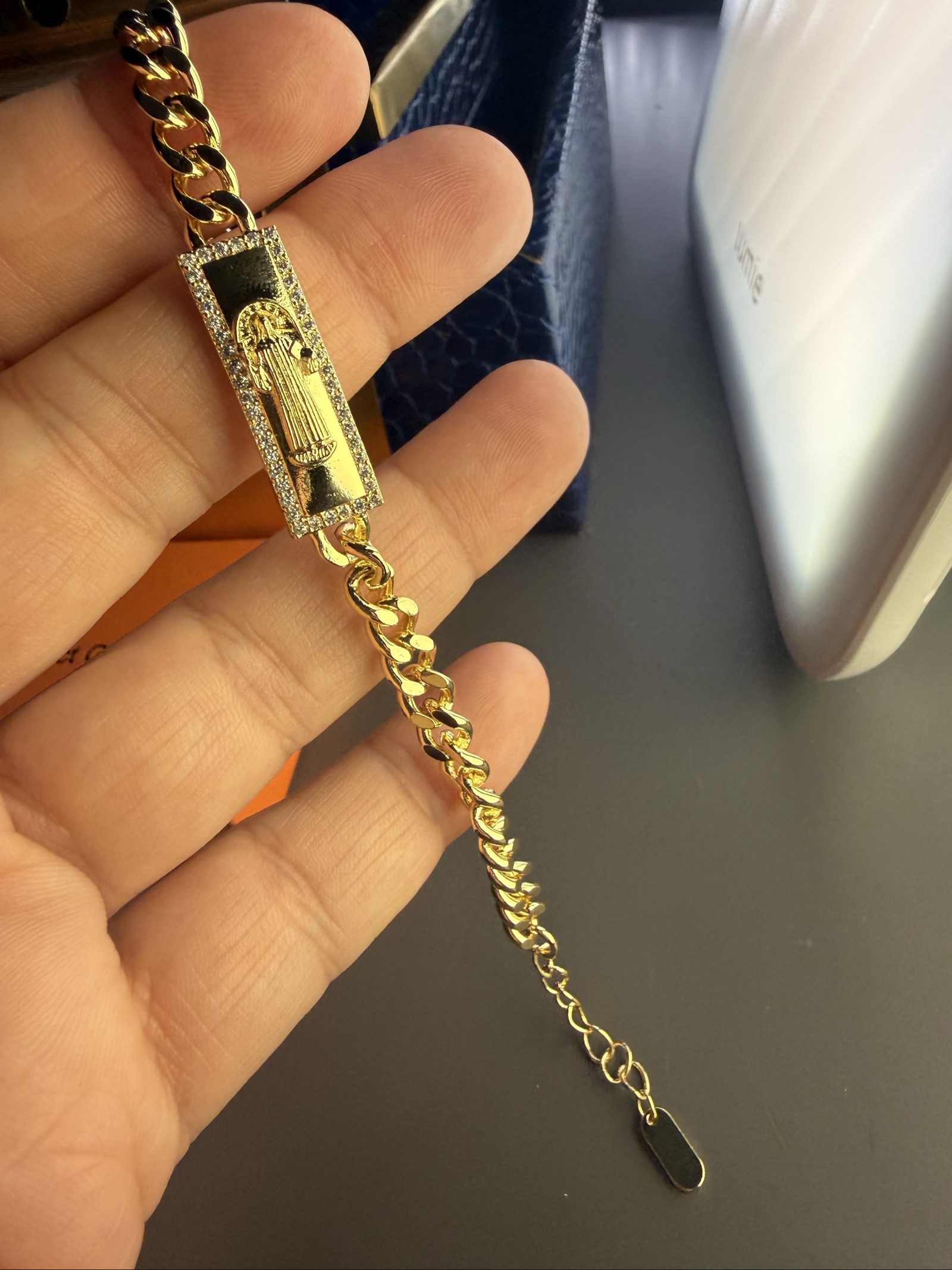 14ct Gold Plated Religious bracelet 21cm image 4