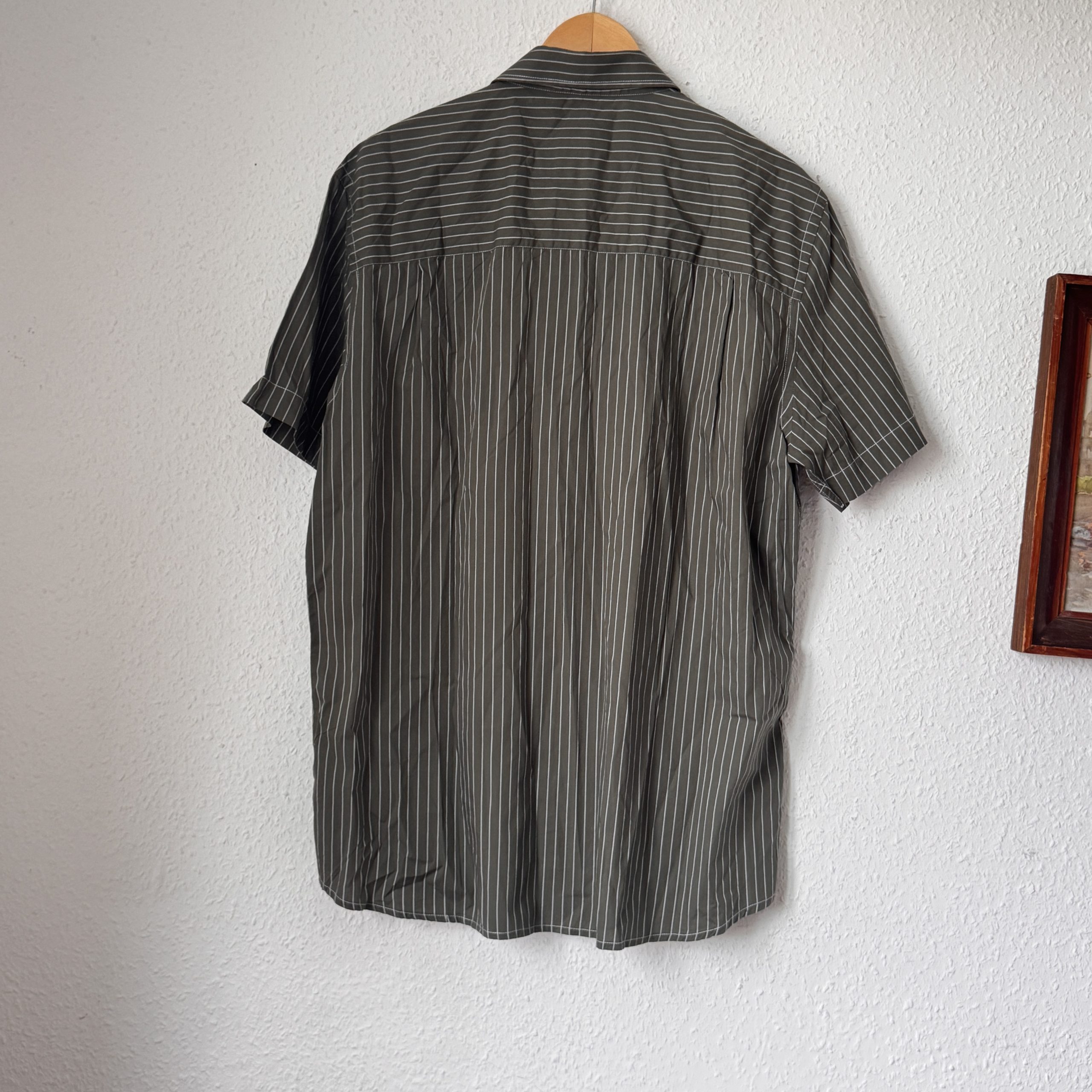 Jan Vanderstorm Olive & White Striped Casual Shirt XL 2805 image 6