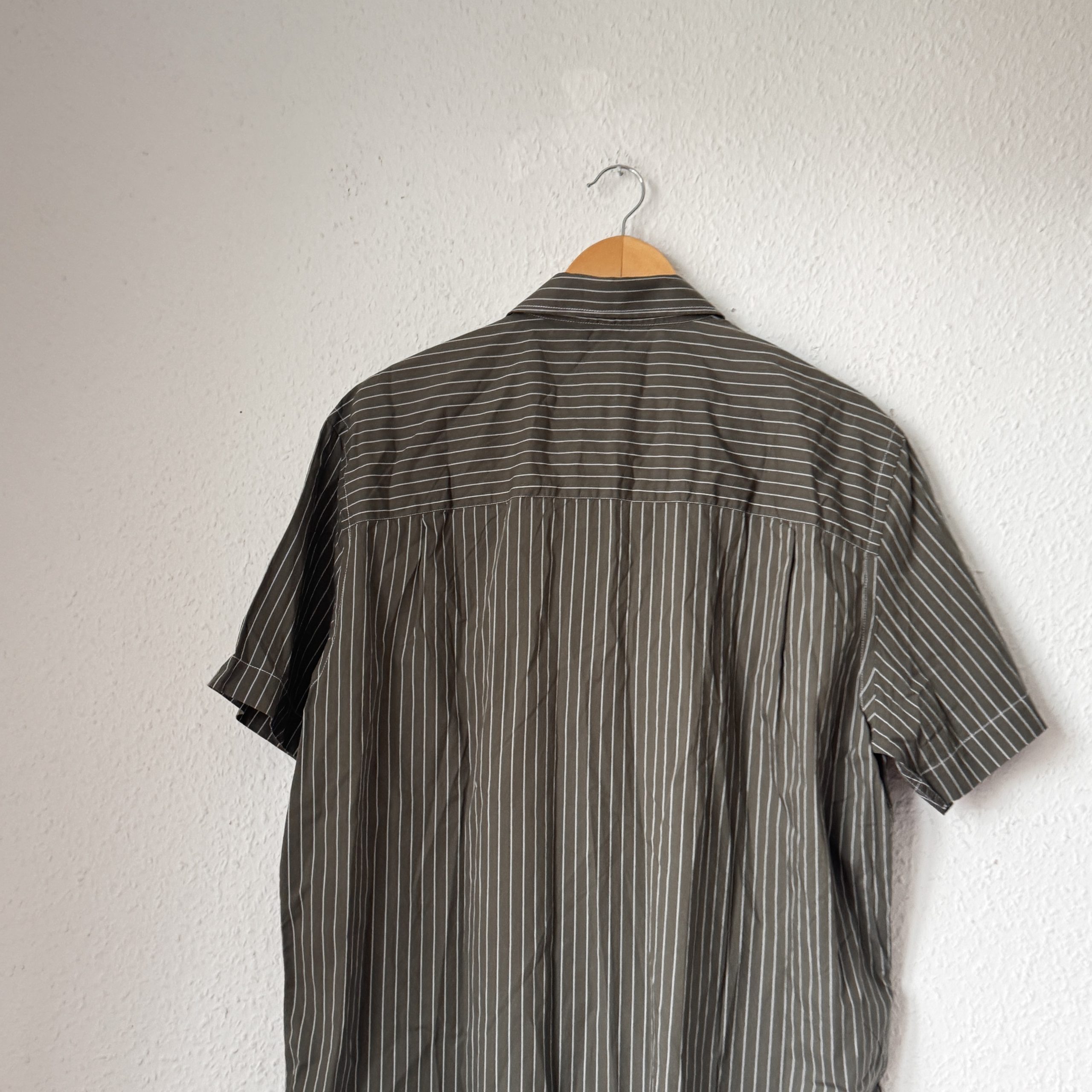 Jan Vanderstorm Olive & White Striped Casual Shirt XL 2805 image 7
