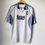 Real Madrid White & Navy Vintage Football Shirt Large Teka Logo 2798