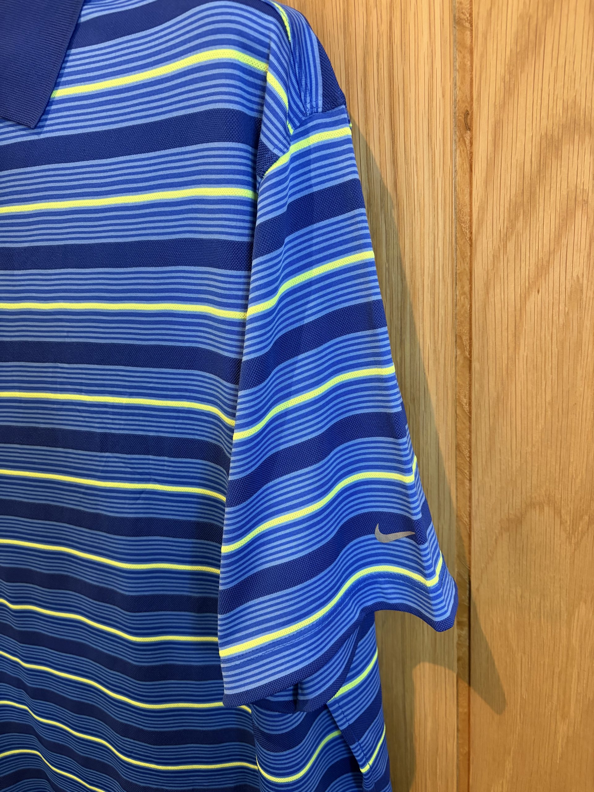 Nike Golf Dri-FIT Polo Shirt Blue Striped Mens XXL Golfing Performance Activewear Gym Sports Top image 2