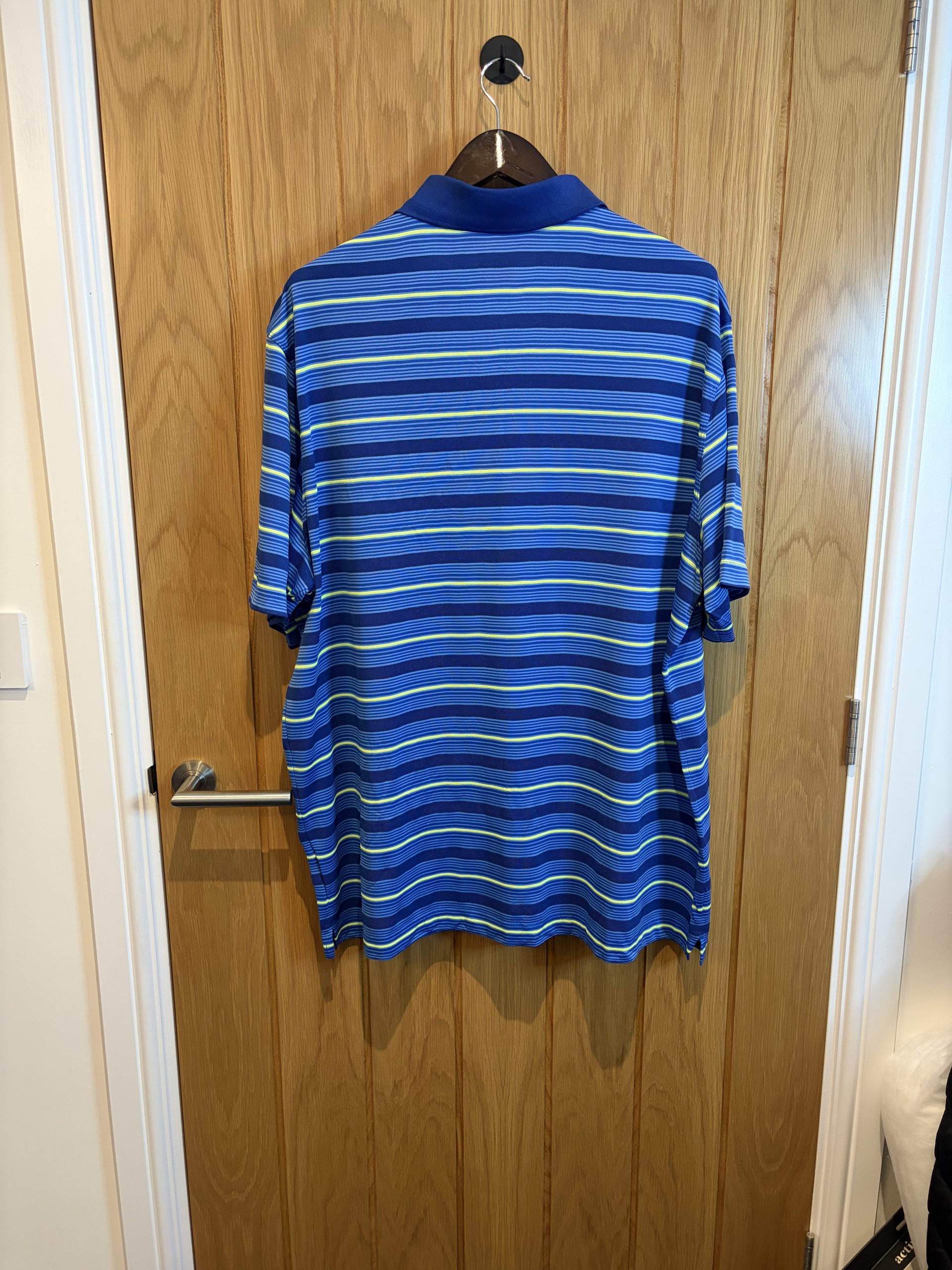 Nike Golf Dri-FIT Polo Shirt Blue Striped Mens XXL Golfing Performance Activewear Gym Sports Top image 5